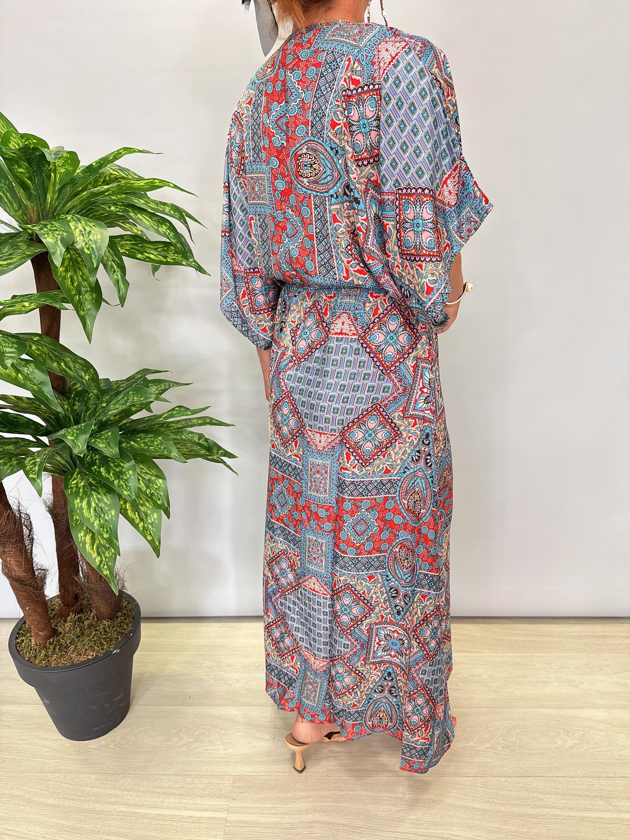 7820 Hint İpeği Elbise