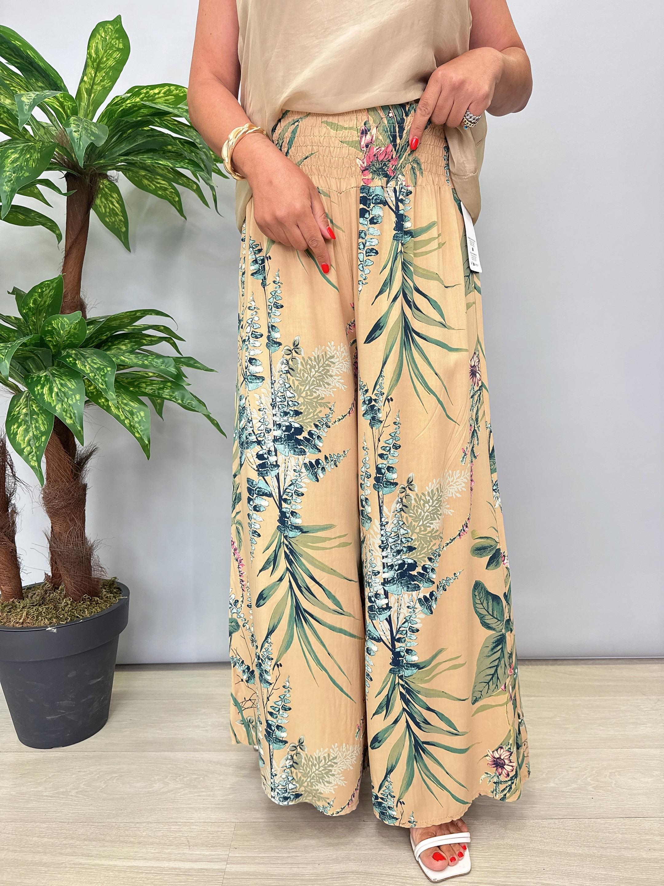 8001 Italyan Desenli Pantolon Camel