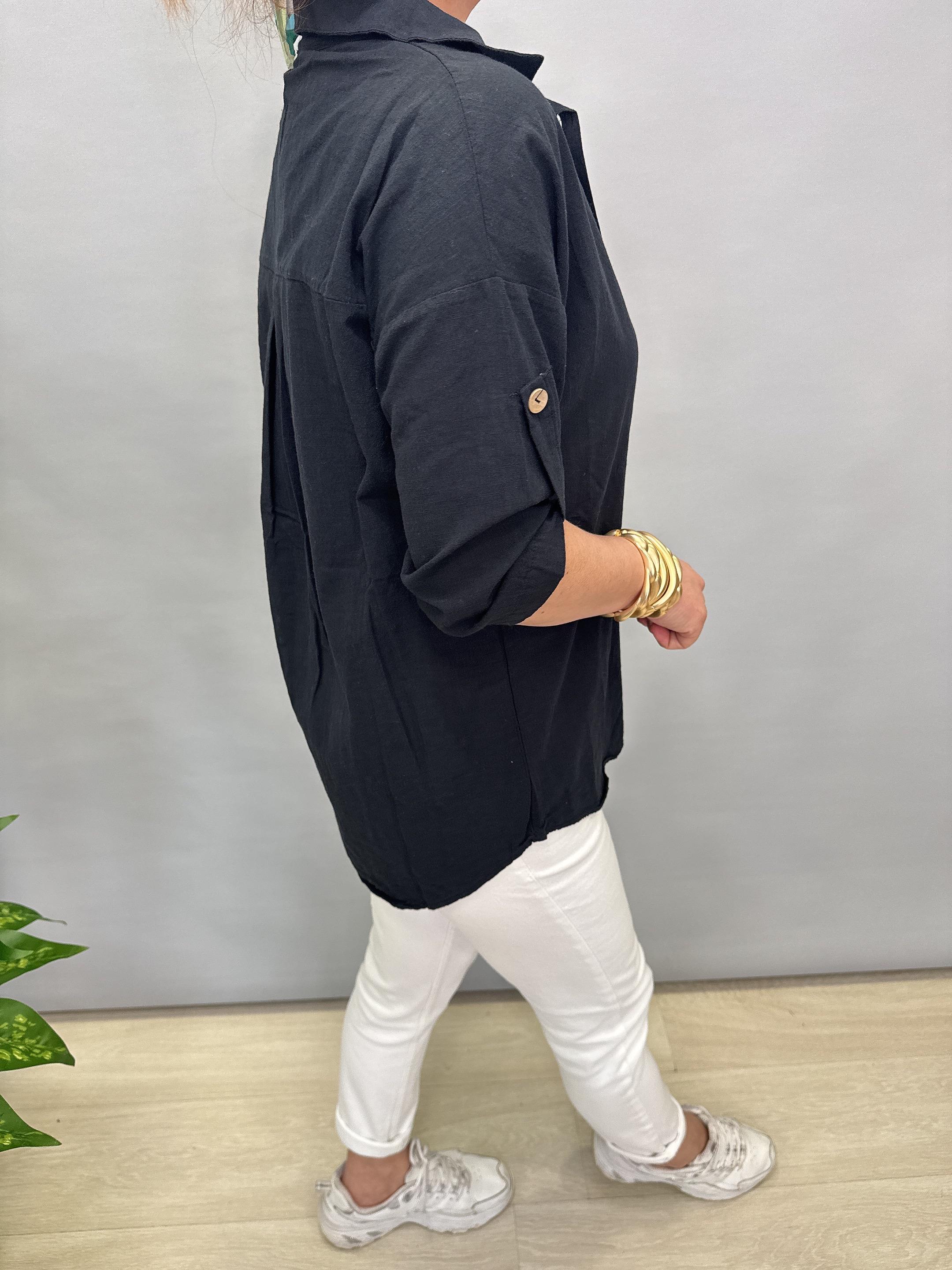 BYZ MNS 8045 PAMUKLU BLUZ SİYAH