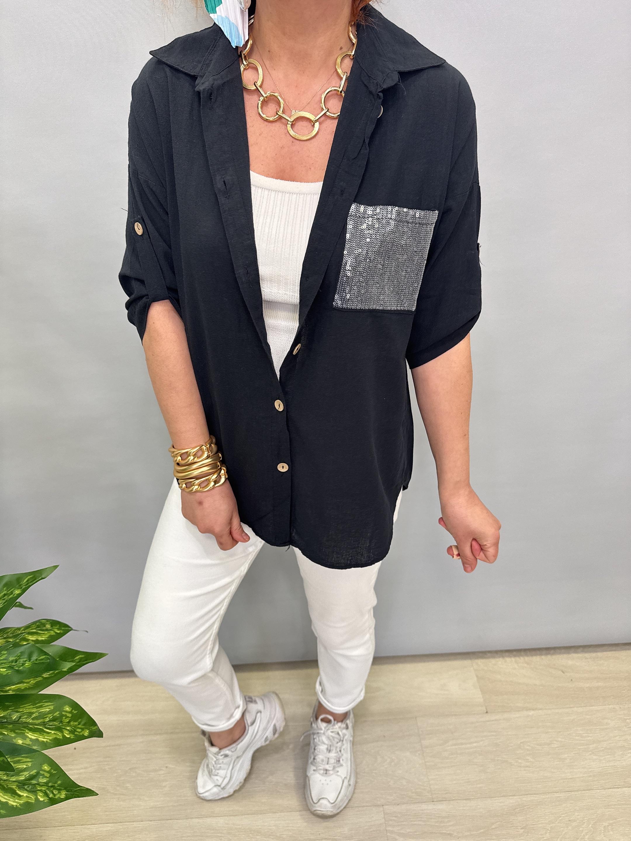 BYZ MNS 8045 PAMUKLU BLUZ SİYAH