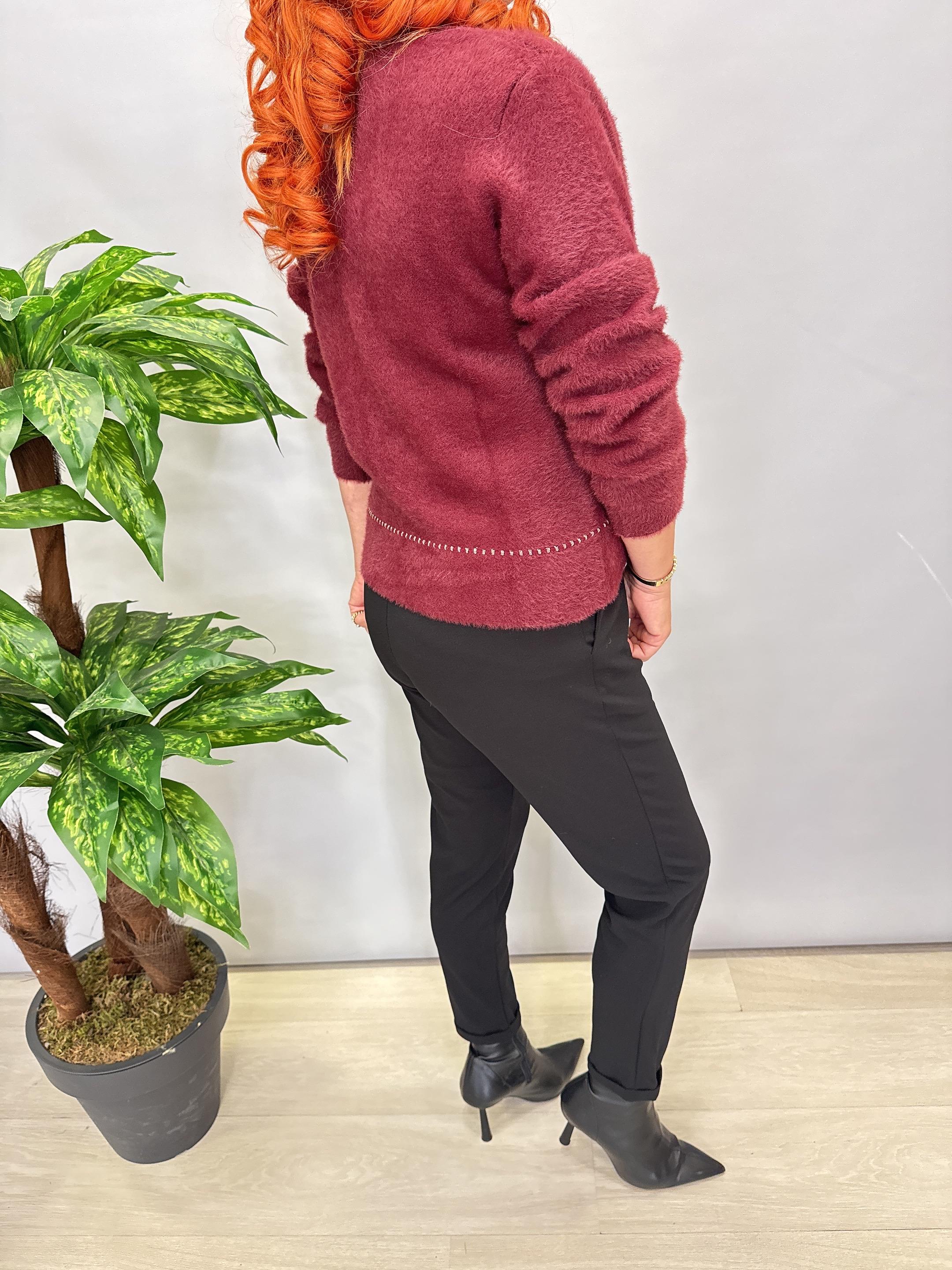 8059 Angora Hırka/Ceket Bordo