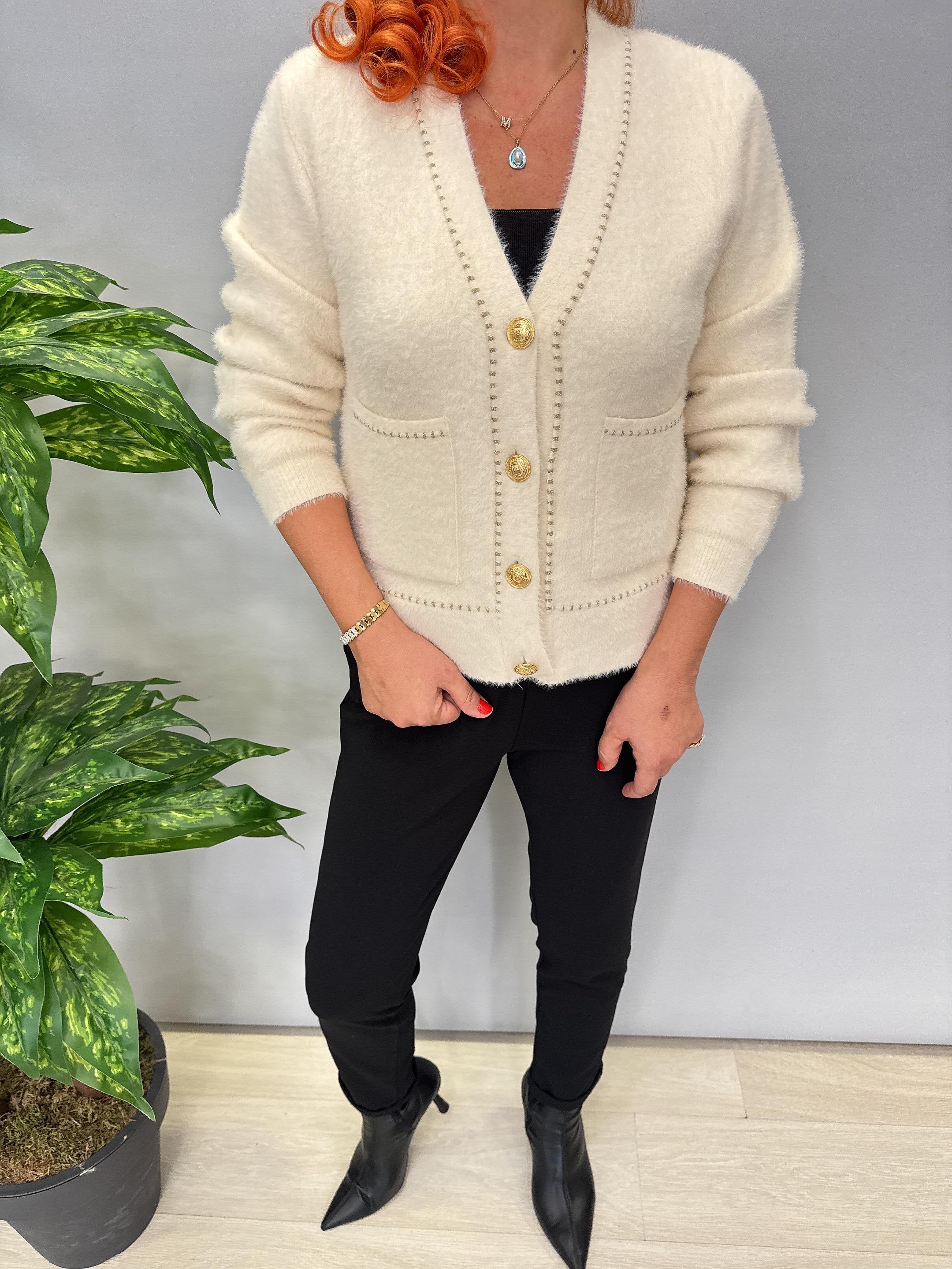 8059 Angora Hırka/Ceket Krem