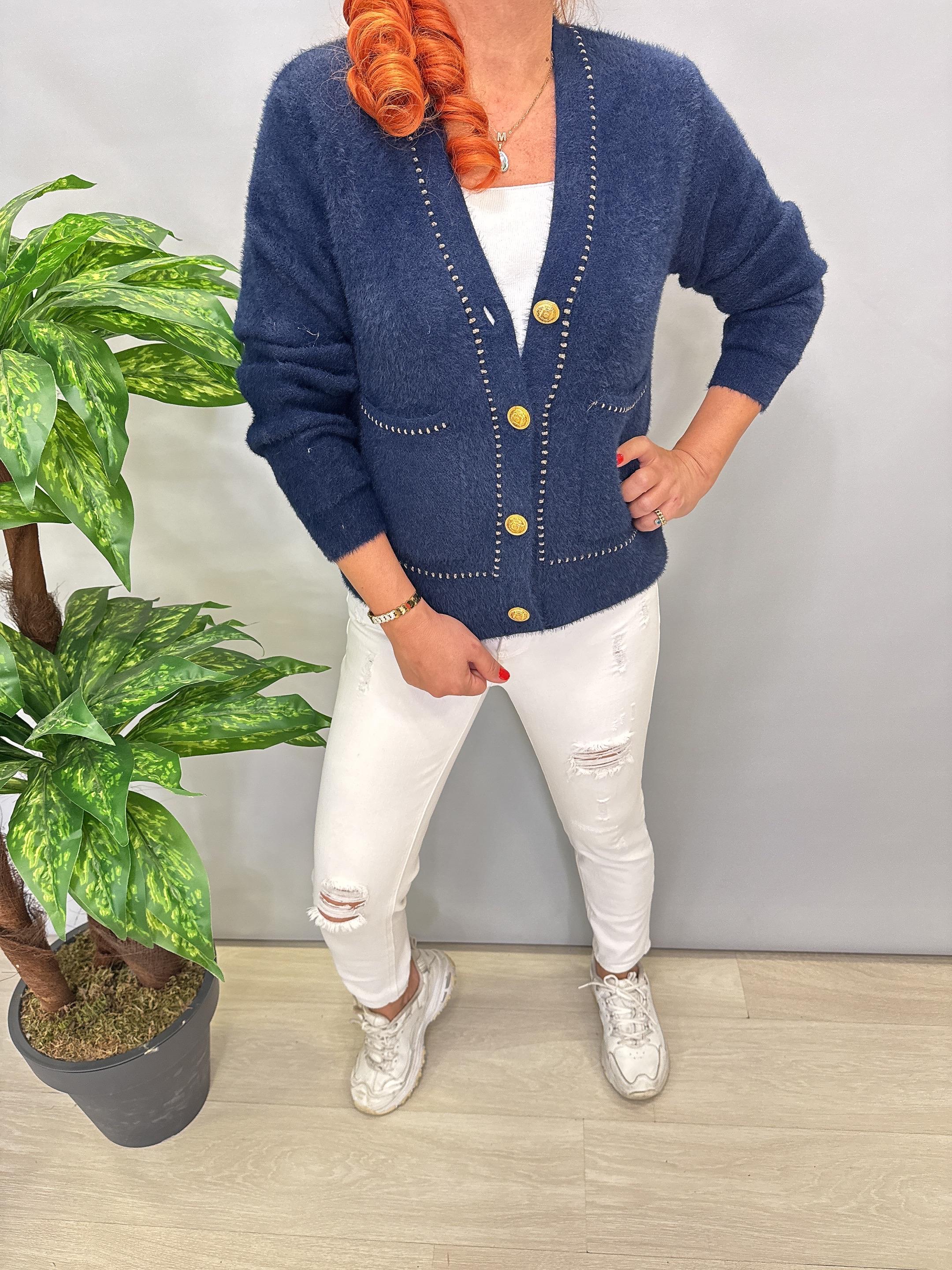 8059 Angora Hırka/Ceket Lacivert