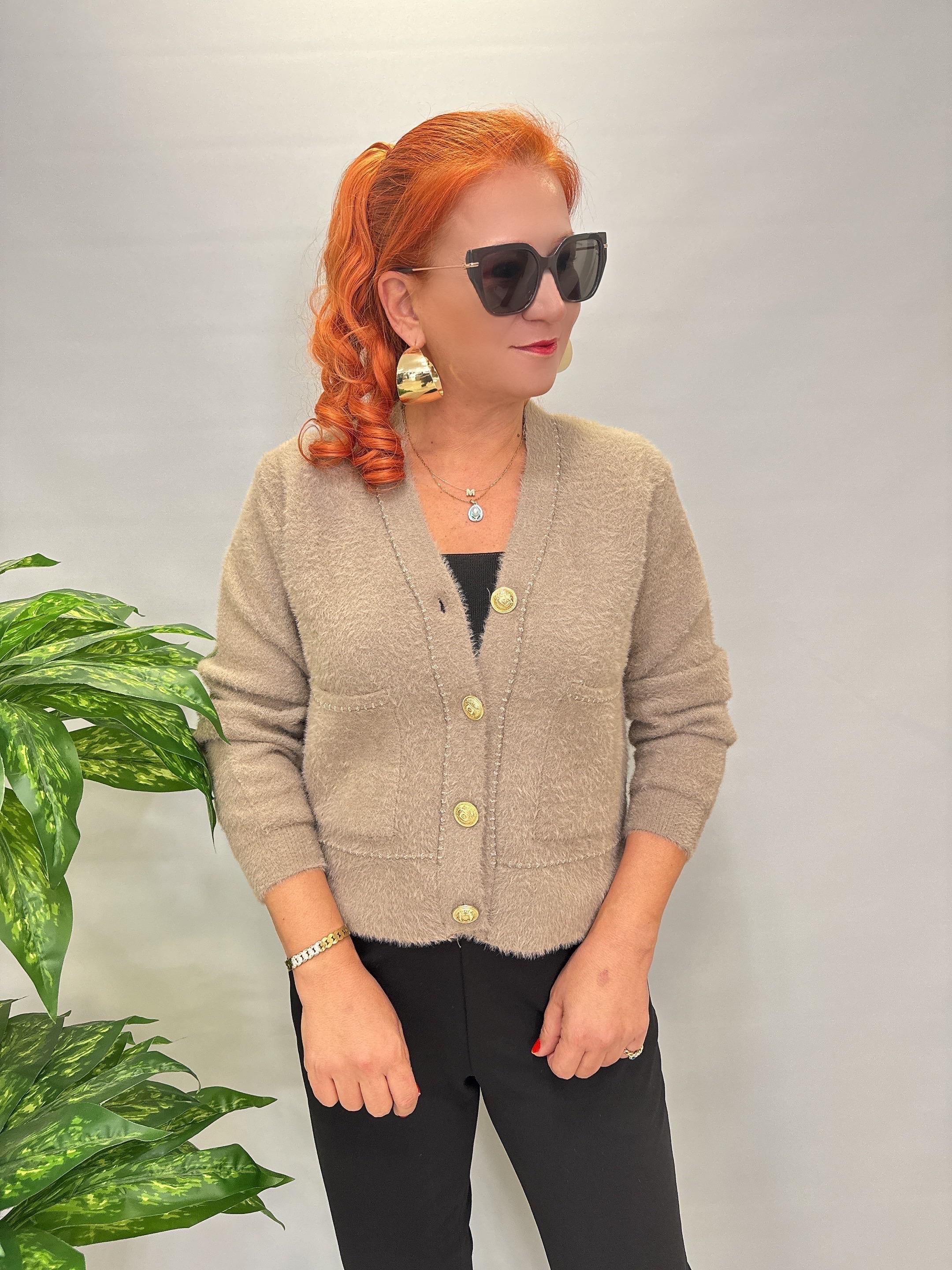 8059 Angora Hırka/Ceket Vizon