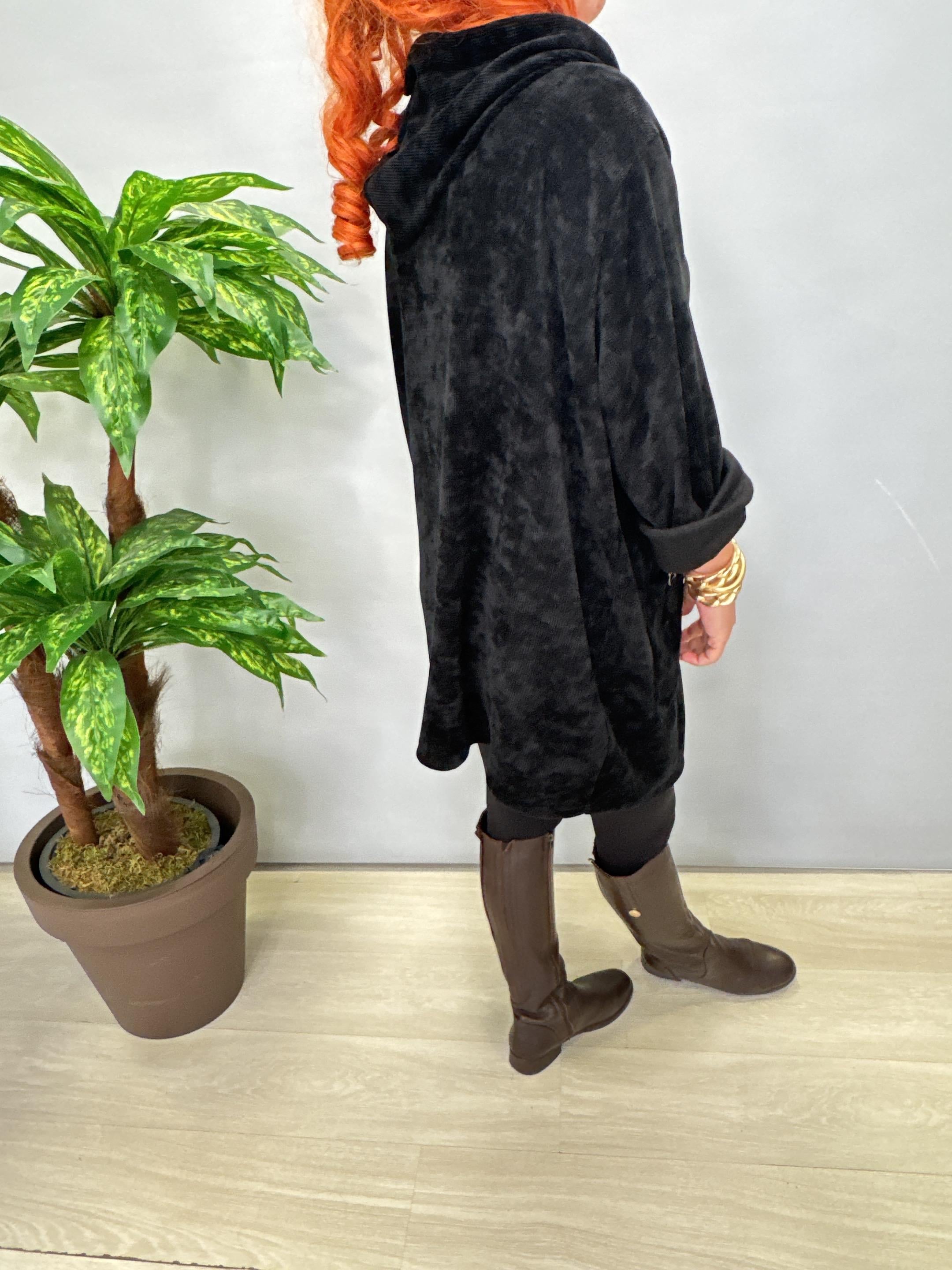 8668 Şönil Kadife Ceket Siyah