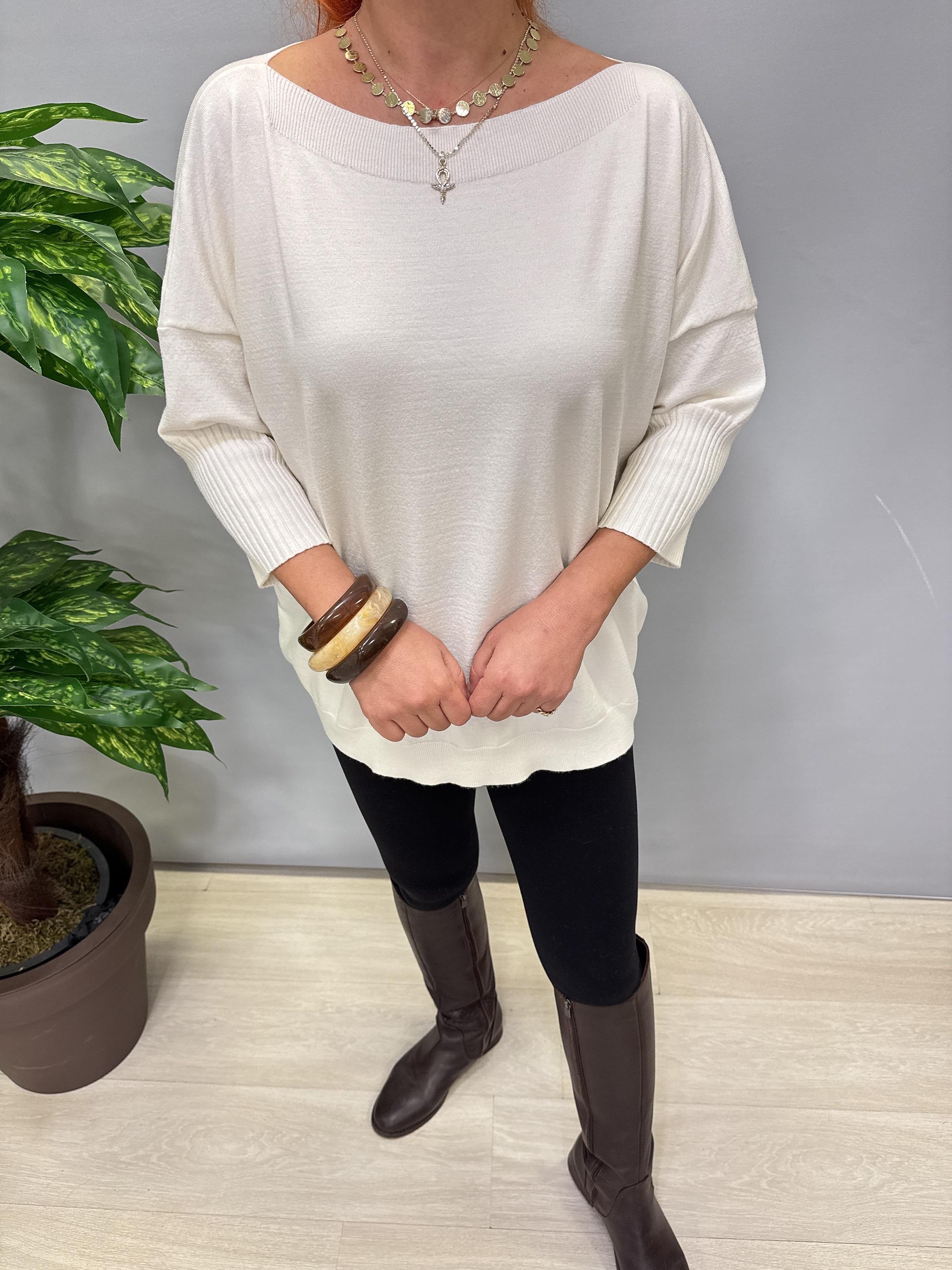 8865 Angora Triko Bluz Ekru