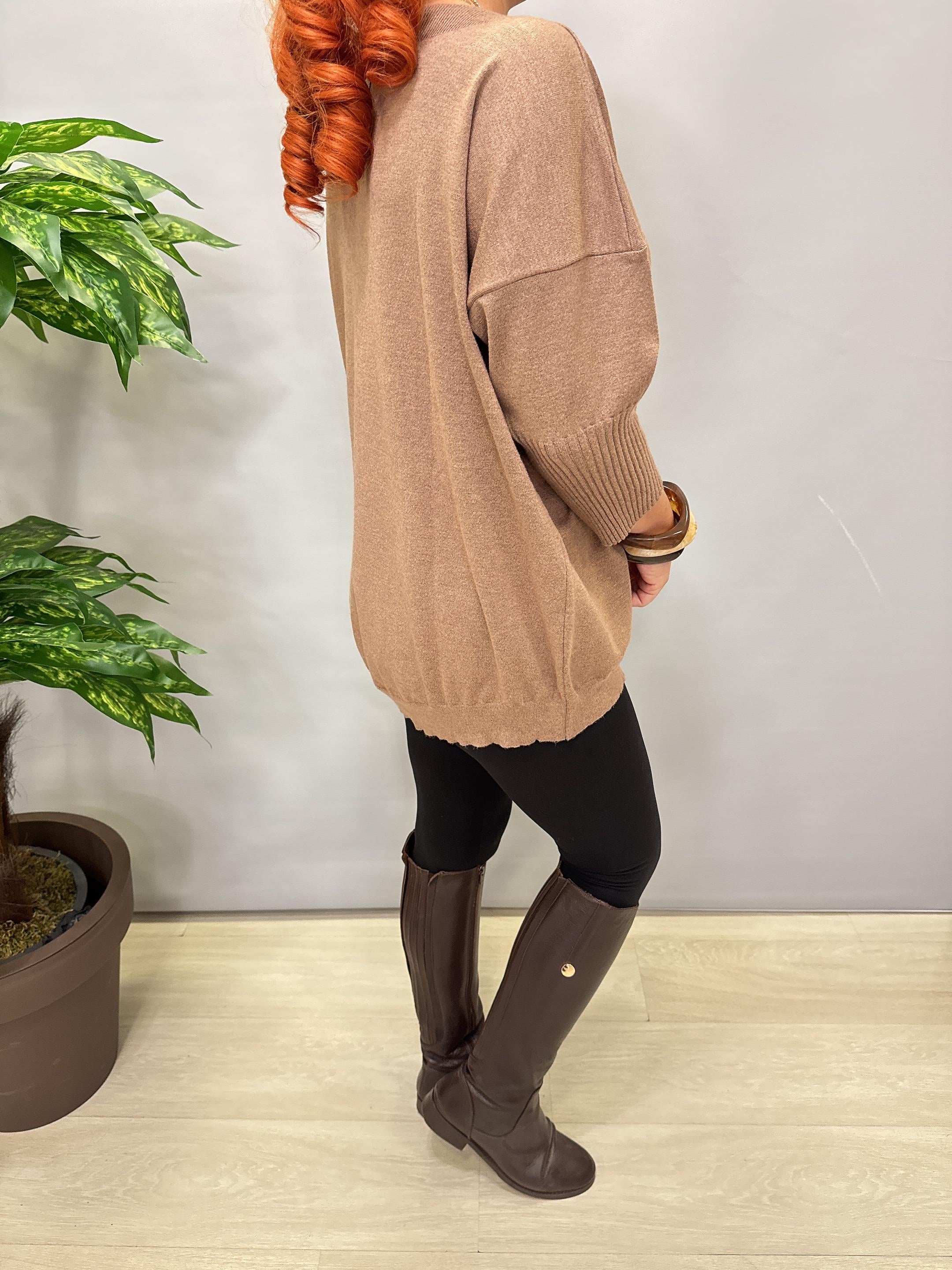 8865 Angora Triko Bluz Vizon 