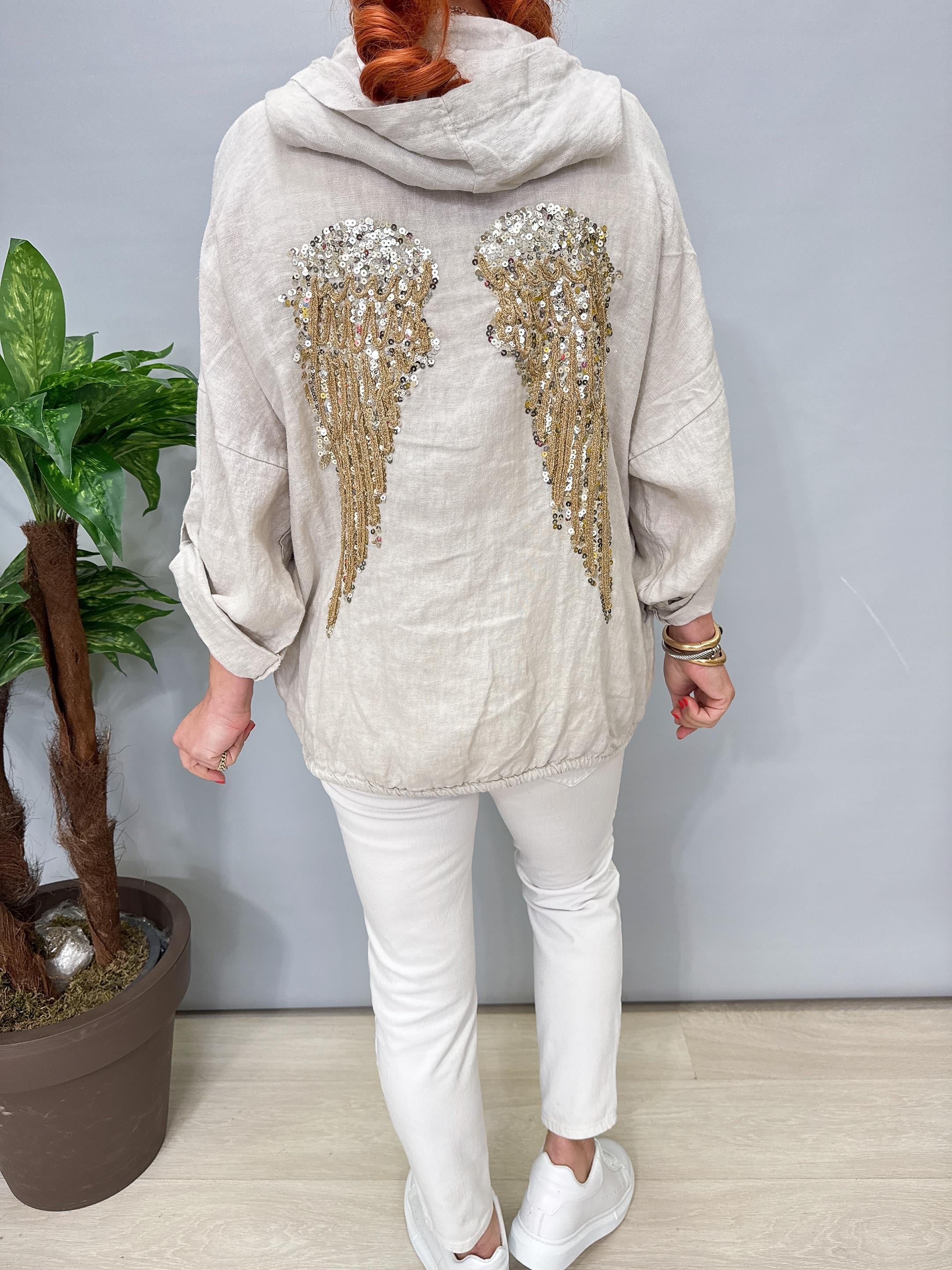 9080 Italyan Ham Keten Ceket Taş