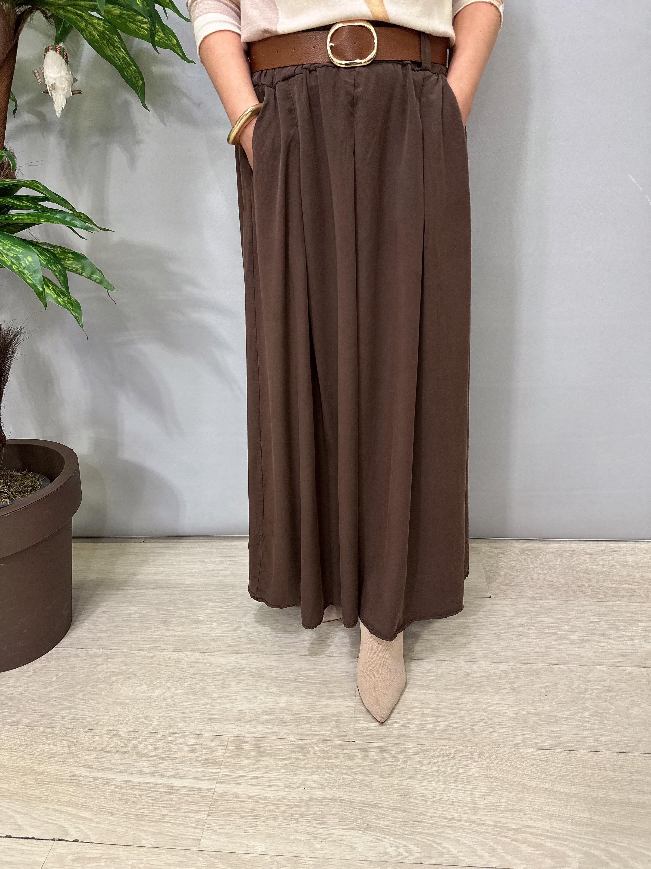 9140 Italyan Tencel Etek Acı Kahve 
