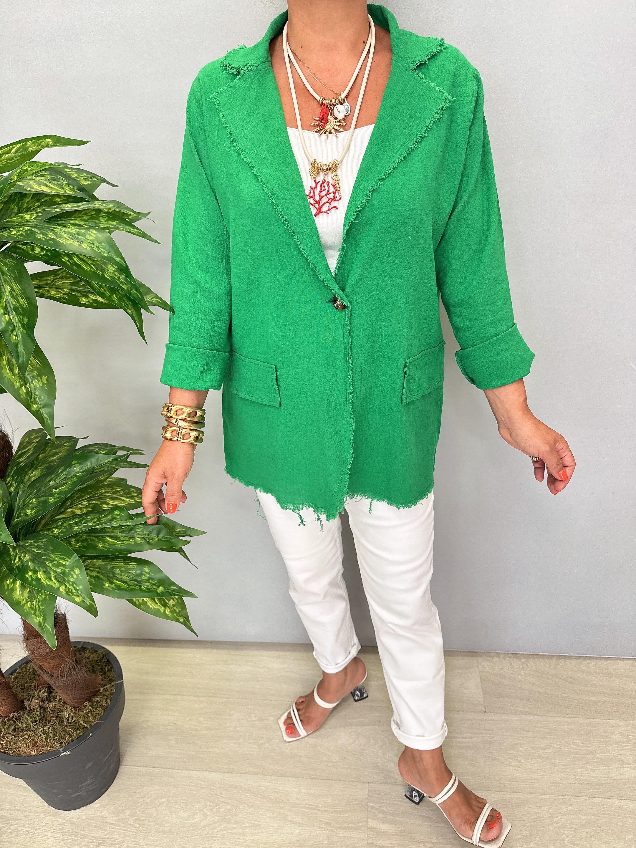 9480 Mevsimlik İnce Pamuklu Ceket Yeşil