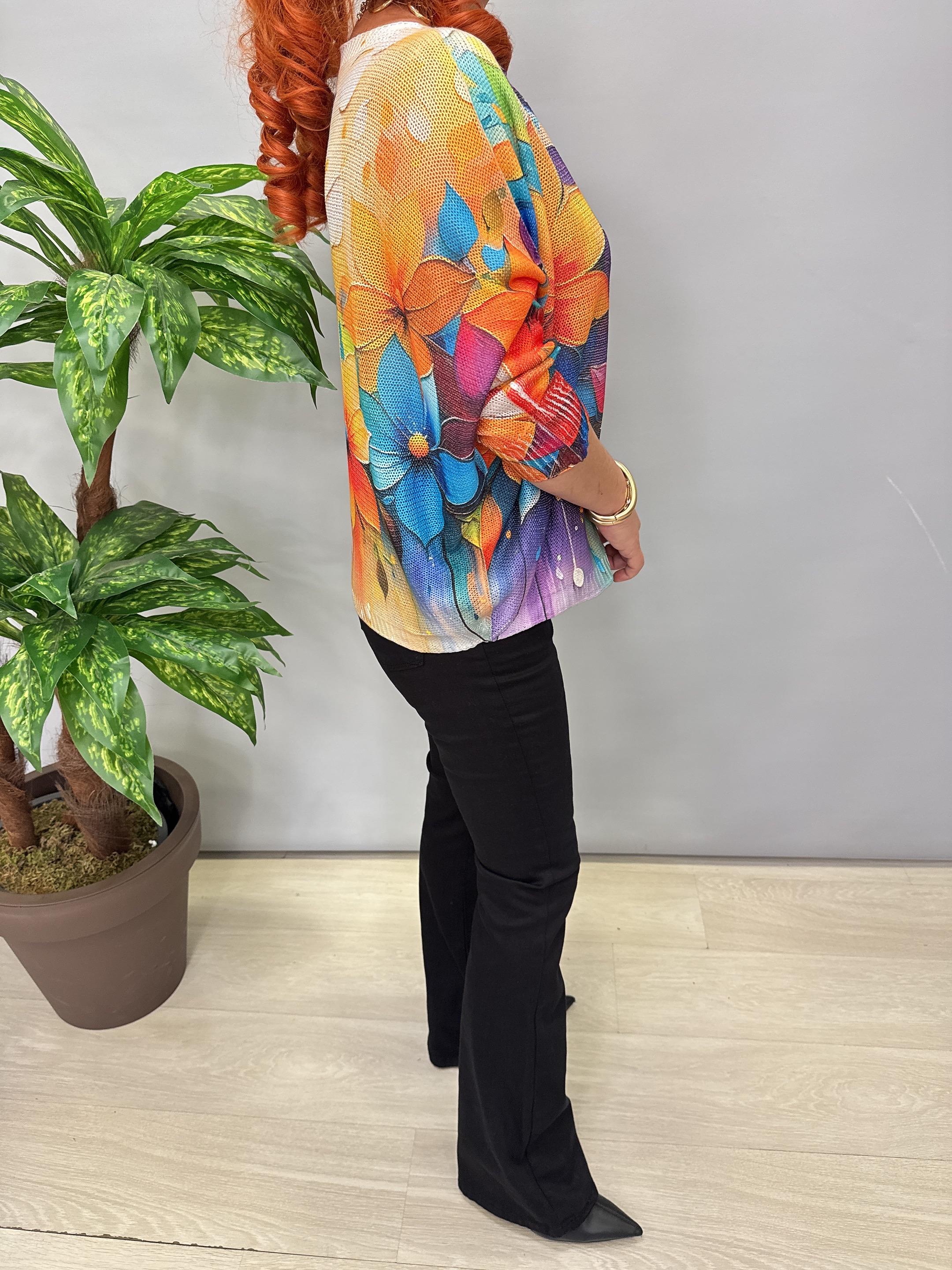 9554 Dijital Baskı Merserize bluz 8