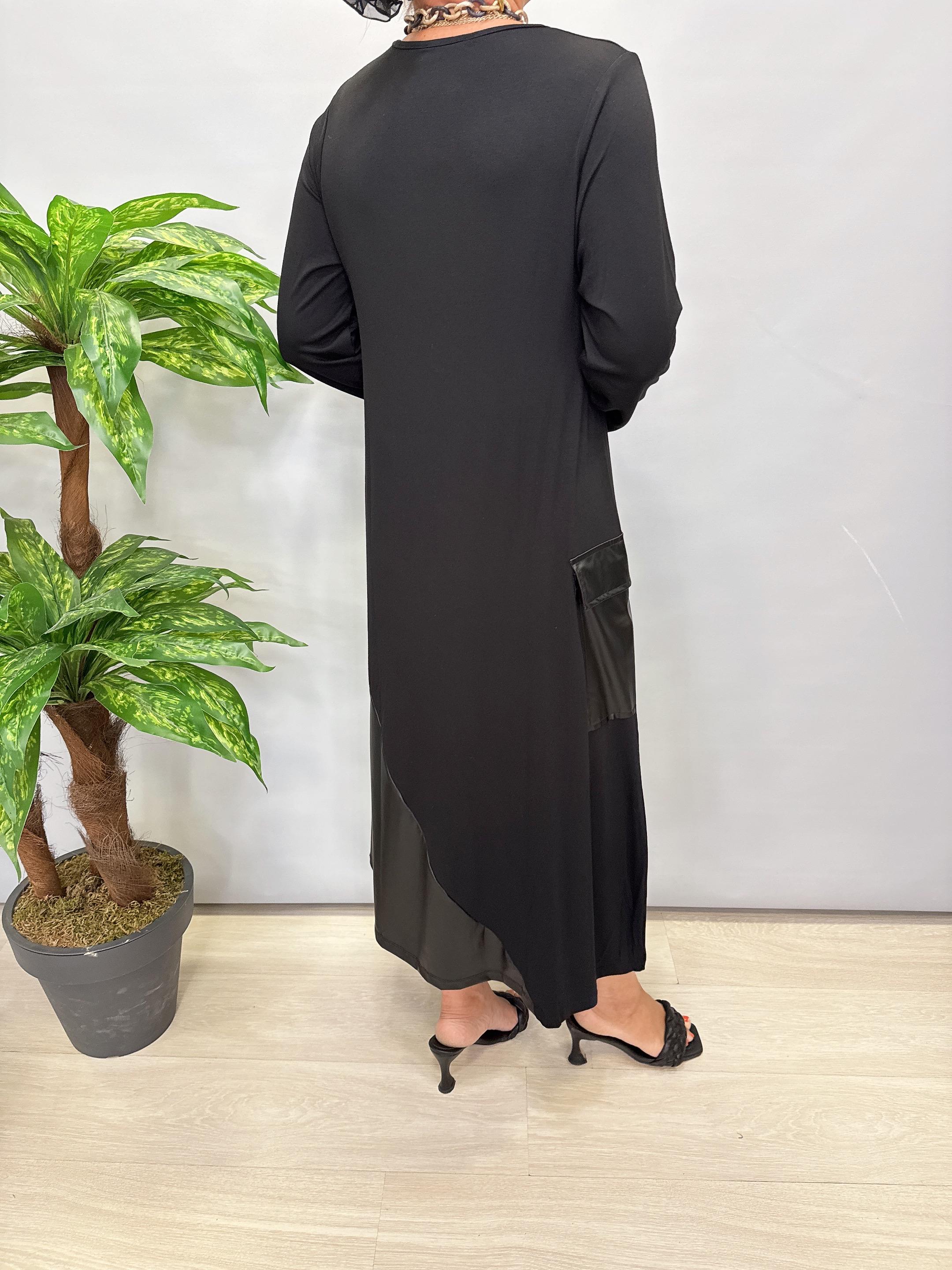 DR 9944 Tasarım Deri Görünüm Detay Elbise 