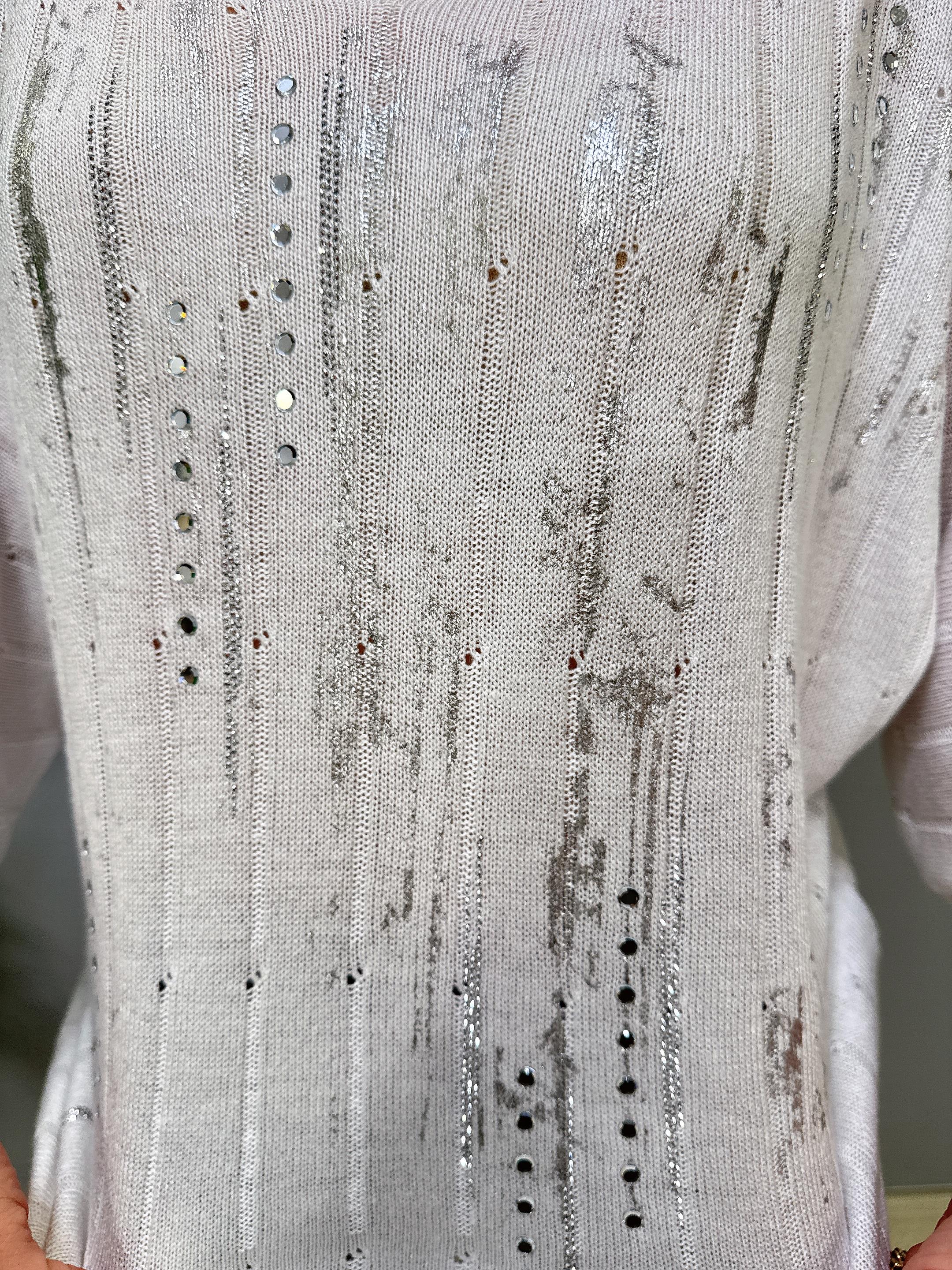 9966 Italyan Triko Bluz Ekru