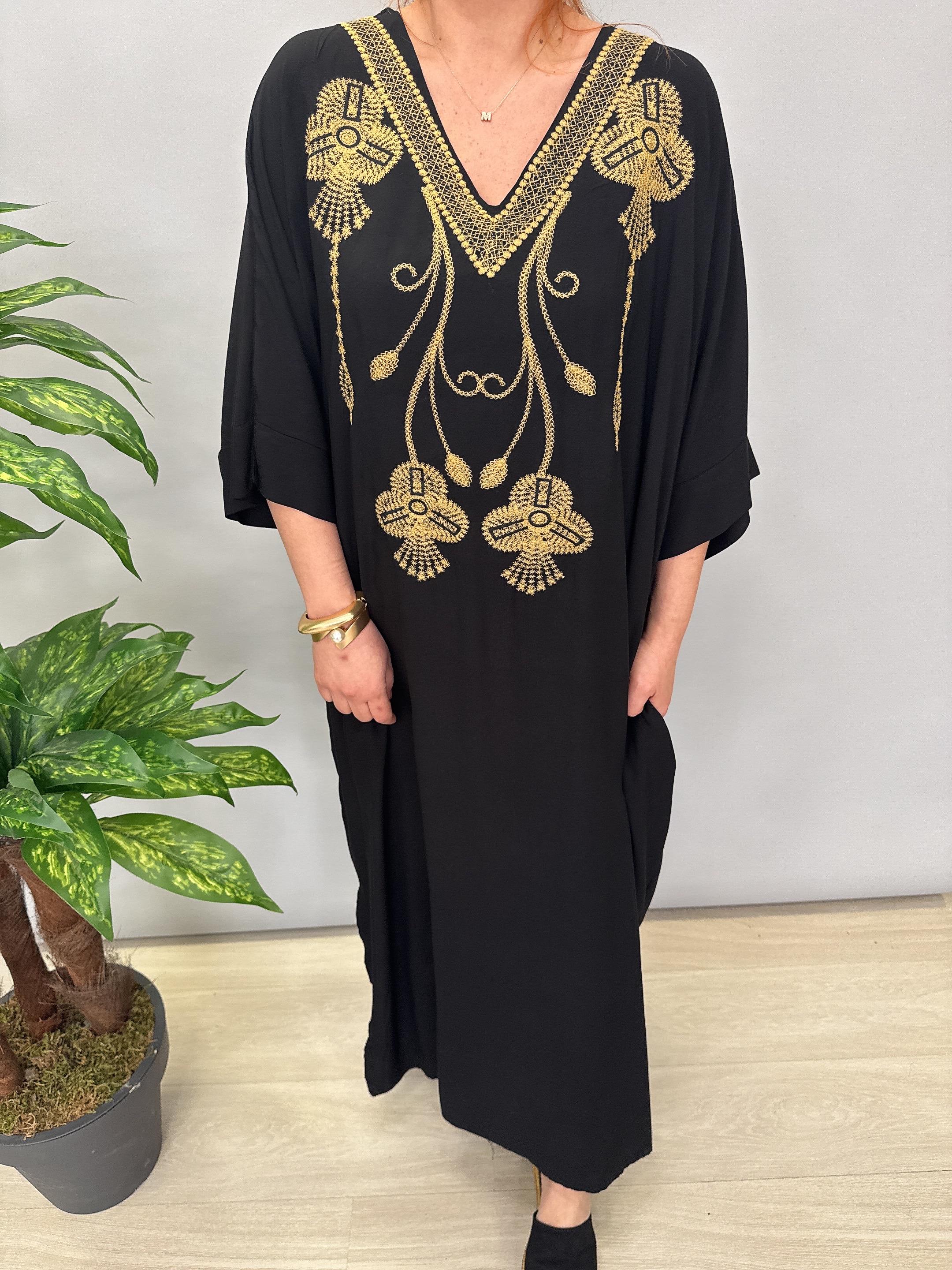 MNS 9988 PAMUKLU VİSKON ELBİSE SİYAH 