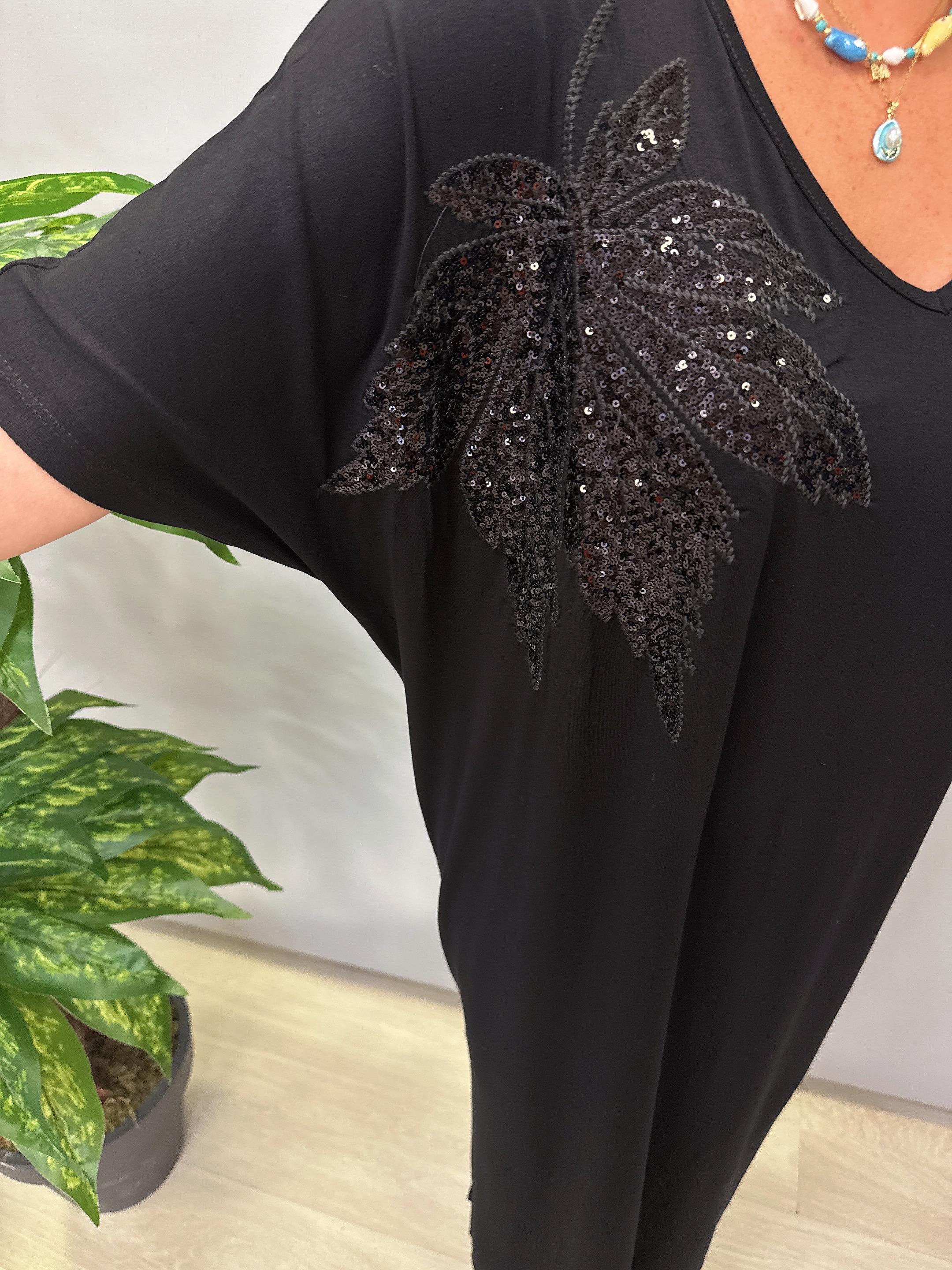  2436 Salaş Likralı Viskon Penye Elbise Siyah 