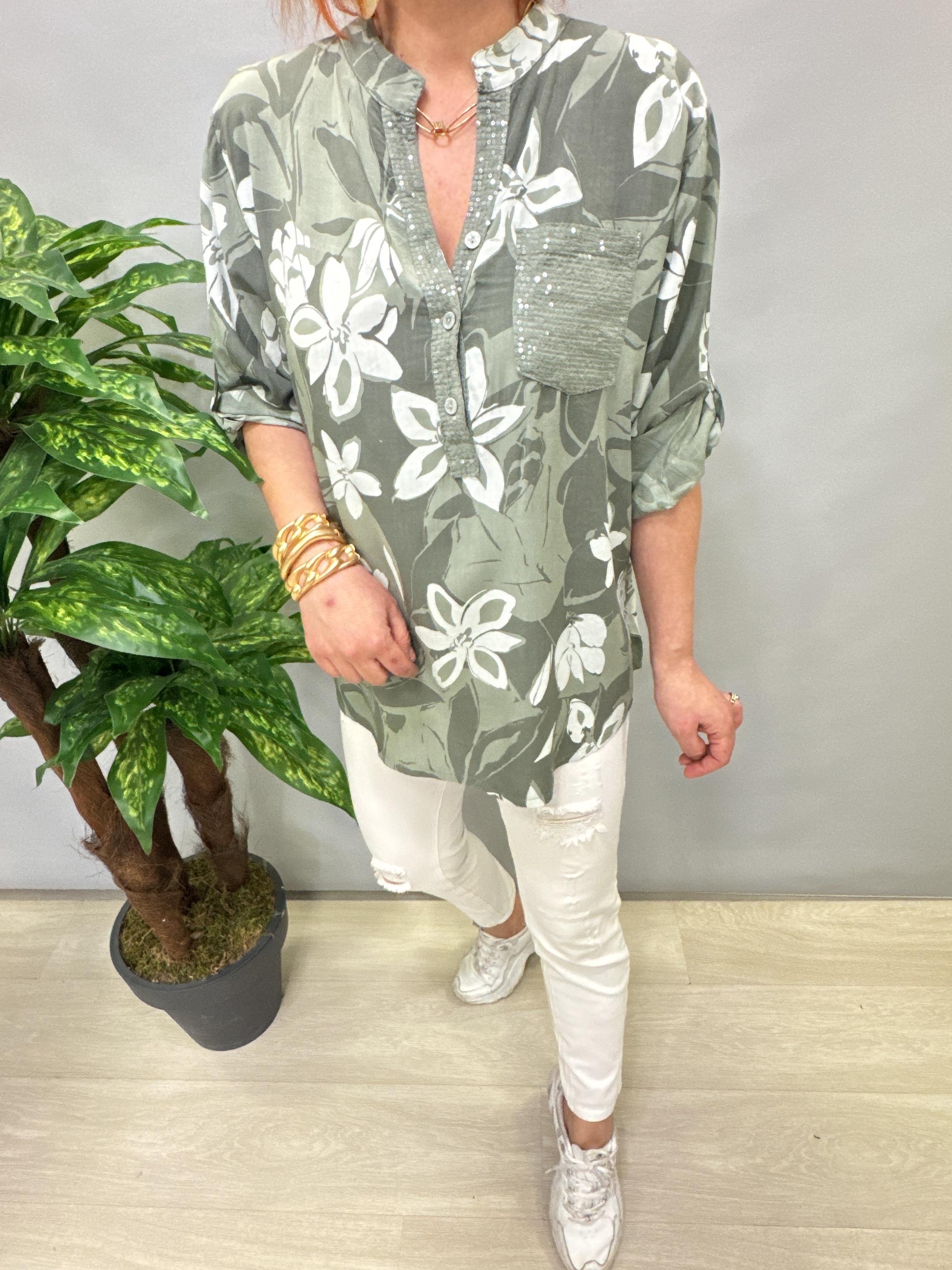 BLZ 7565 İTALYAN BLUZ HAKİ YEŞİL