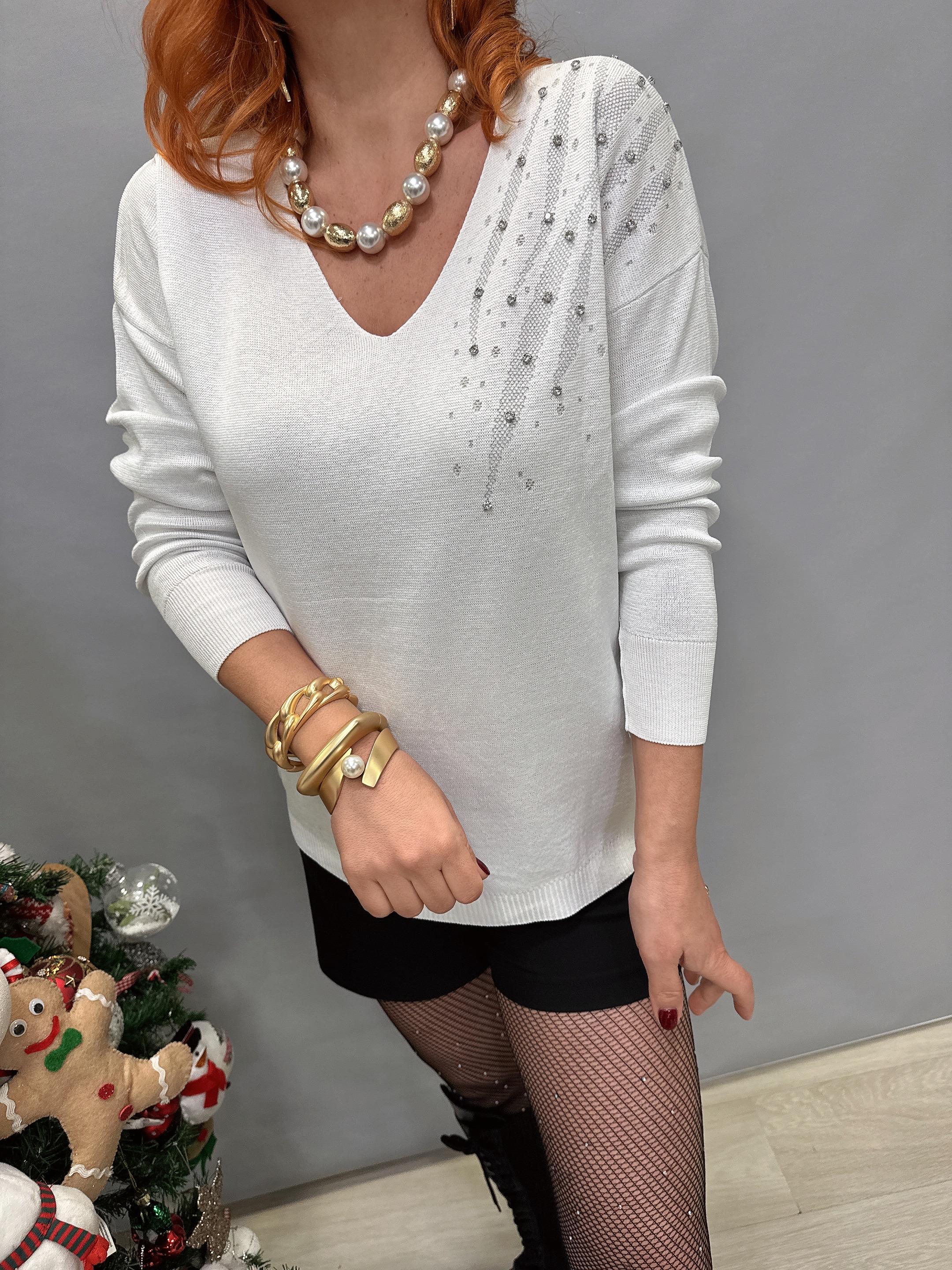 DVL MNS 6932 OMUZ DETAY TRİKO BEYAZ