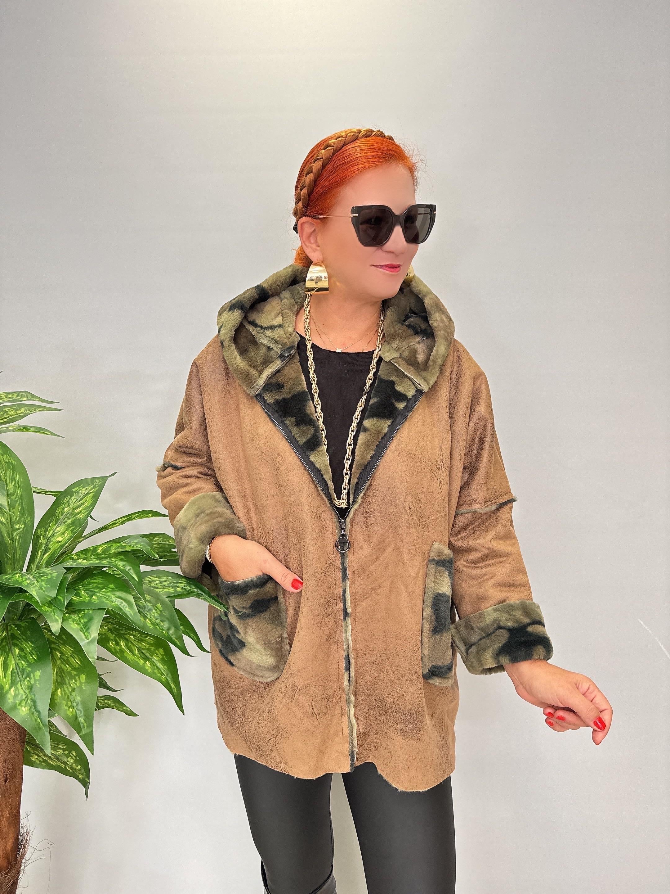 KBN 1830 Italyan Fermuarlı Özel Premium Doku İçi Kürklü Kahve