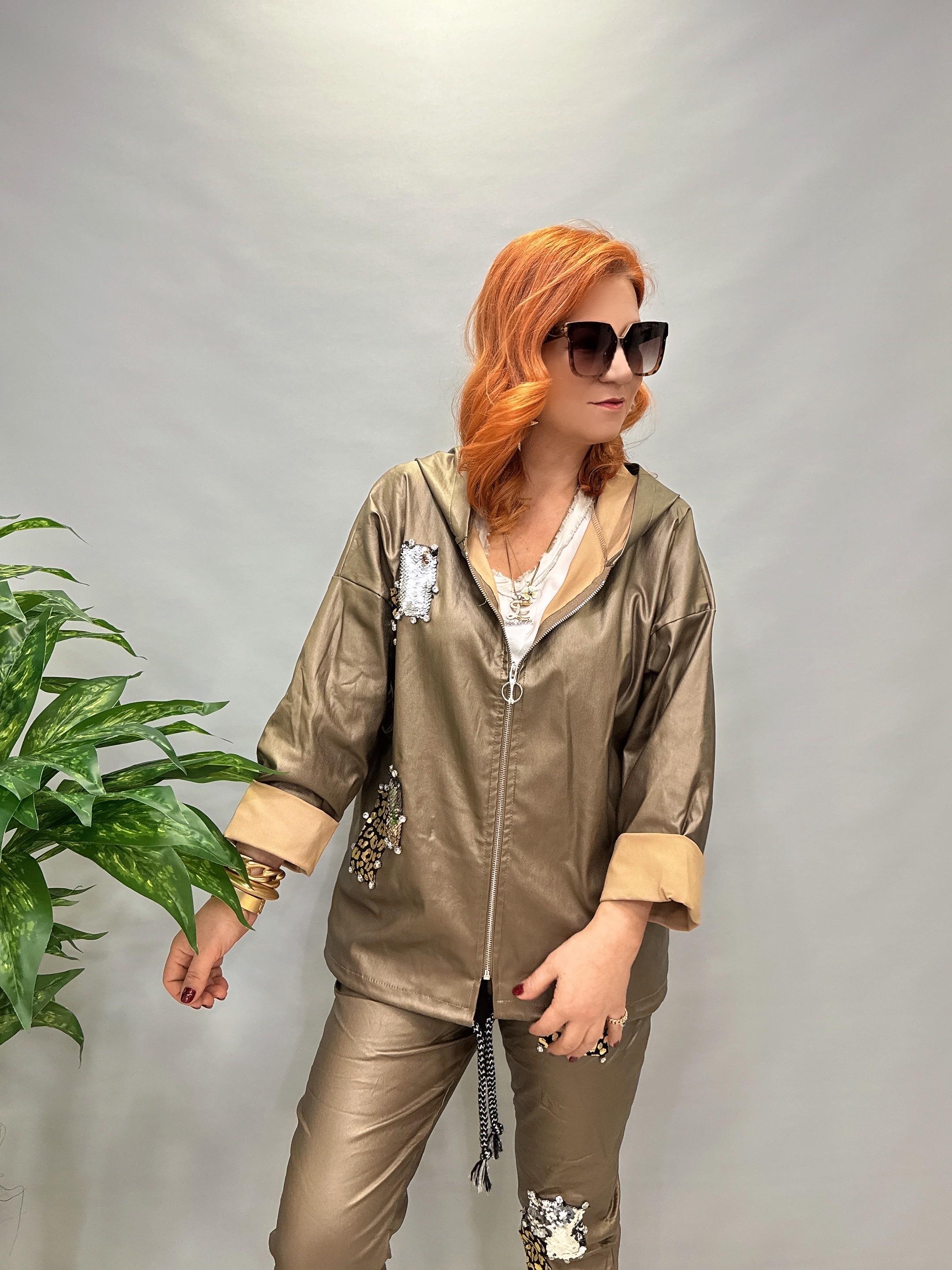 MNS 01017 İTALYAN PAYET DETAY DERİ CEKET BRONZ 38/46 ARASI UYGUNDUR