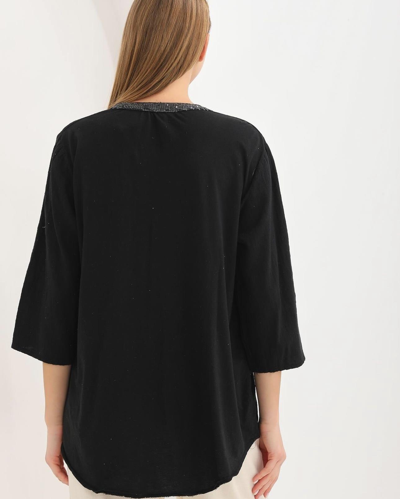 MNS 0330 PAYET  DETAY  PAMUKLU GÖMLEK  46 BEDENE KADAR  UYUMLUDUR  SİYAH 