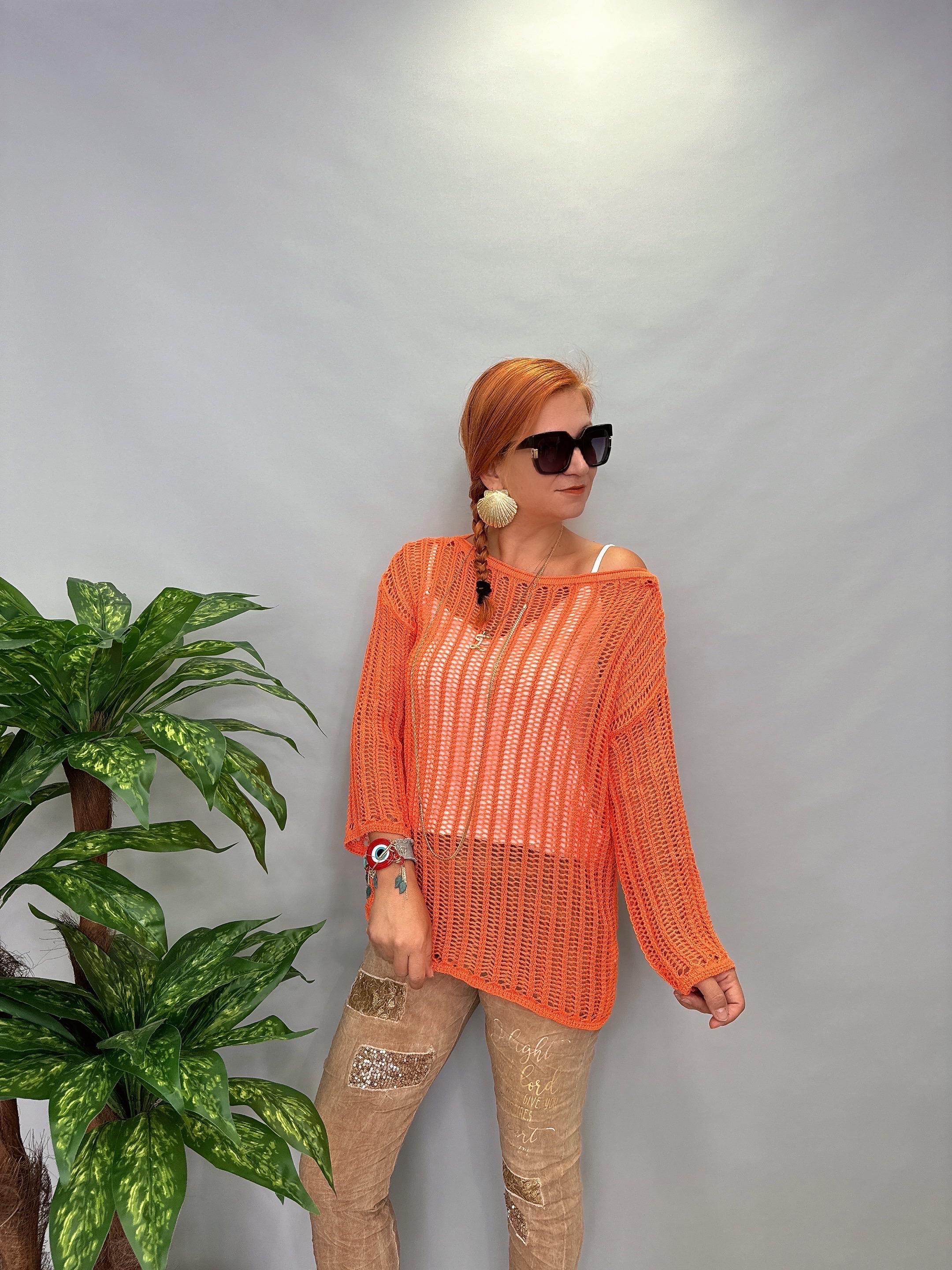 MNS 11114  FİLE  BLUZ  36/50 BEDENE KADAR UYUMLUDUR  TURUNCU