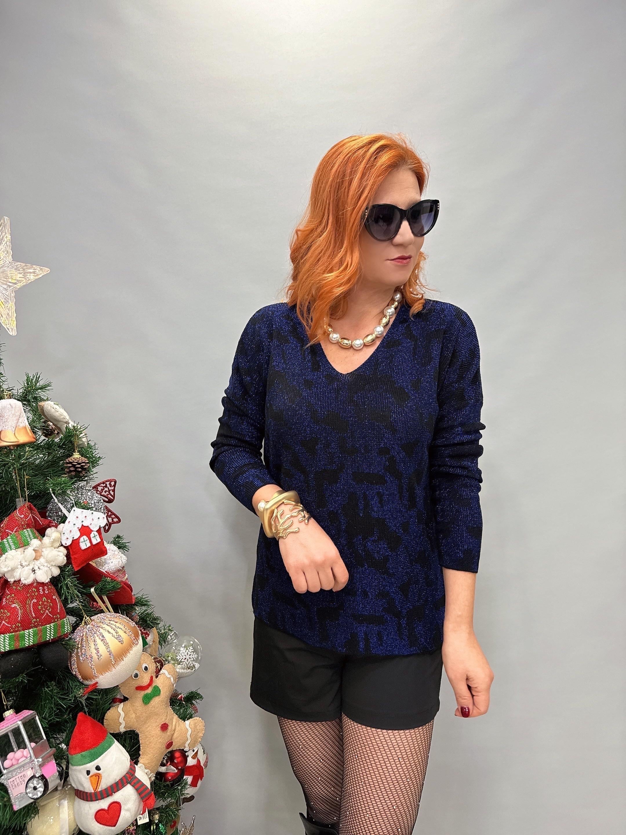 DVL MNS 12541 V YAKA SİM DETAY TRİKO MAVİ 