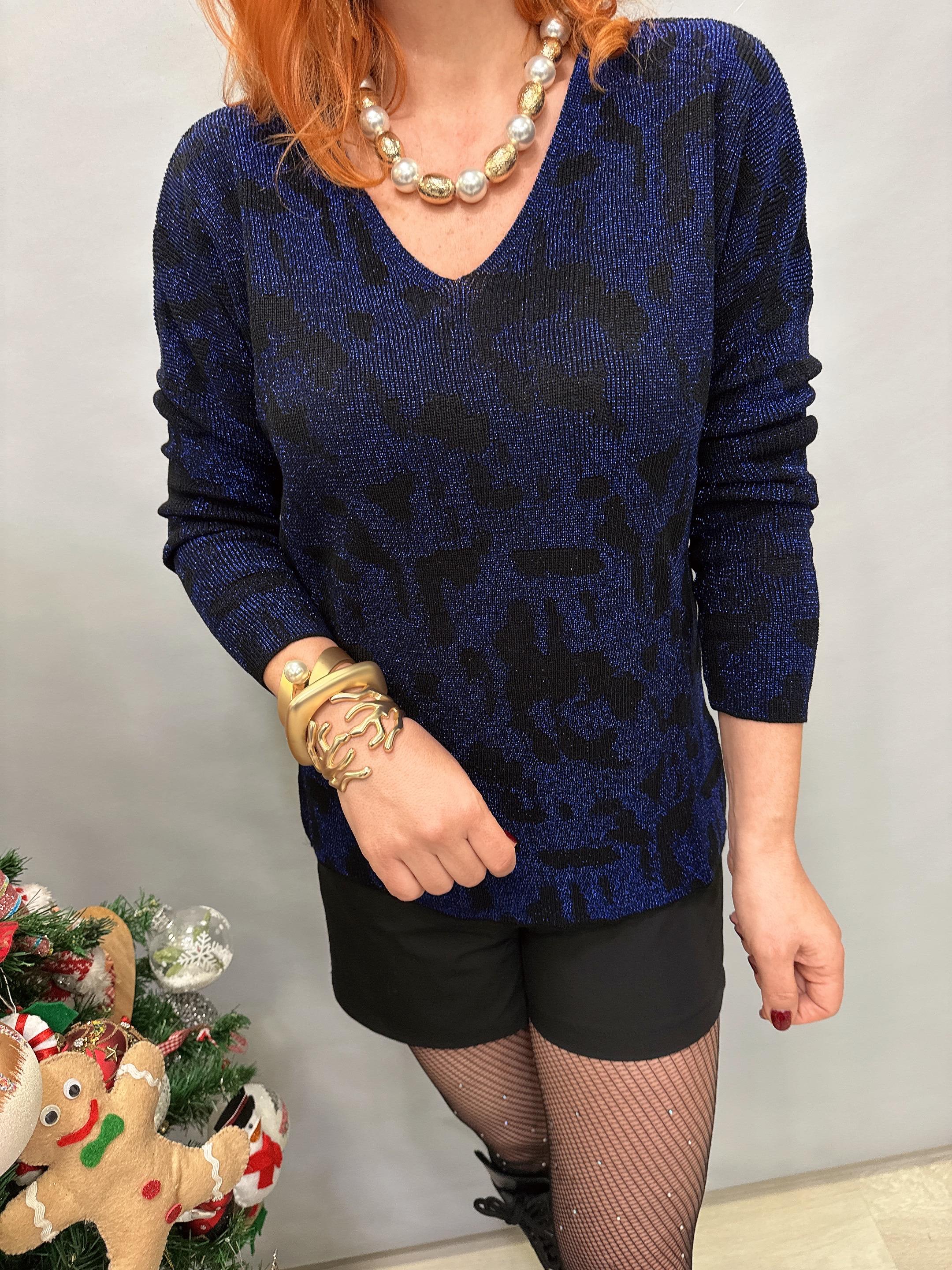 DVL MNS 12541 V YAKA SİM DETAY TRİKO MAVİ 