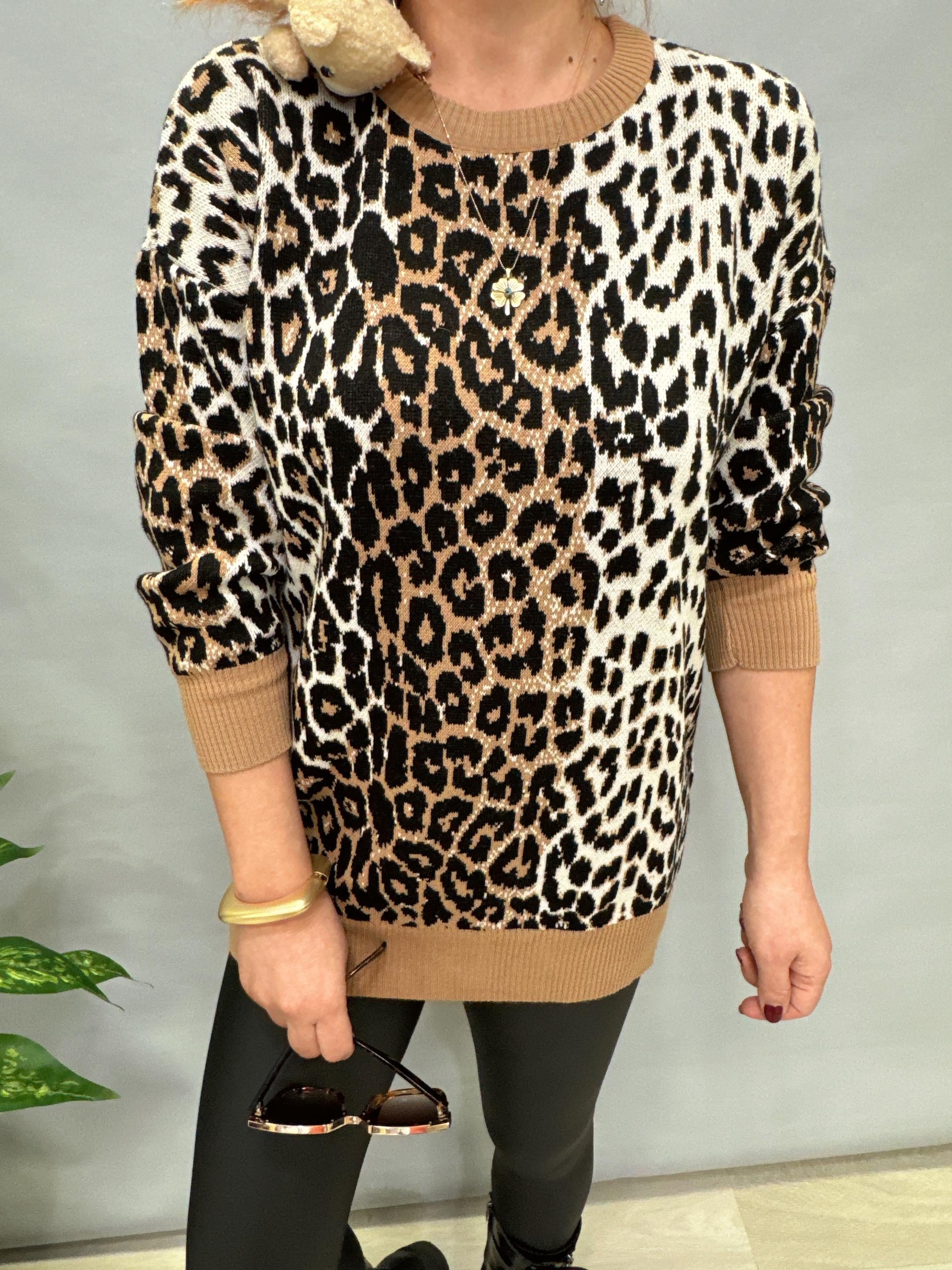 MNS 21116 LEOPAR TRİKO KAZAK TAŞ