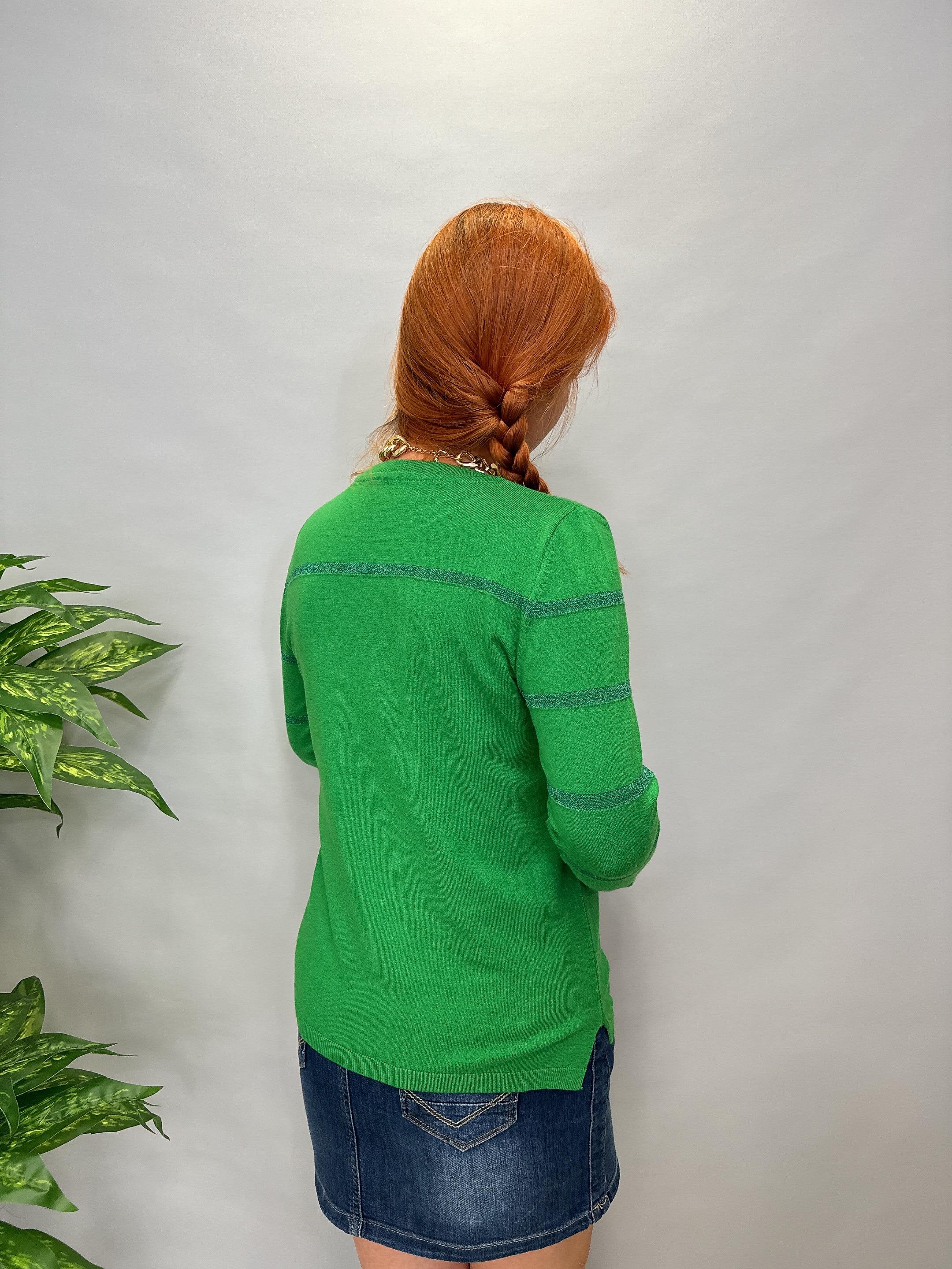 MNS 31048 ŞERİT SİM DETAY SOFT TOUCH BLUZ 42 BEDENE KADAR UYUMLUDUR YEŞİL