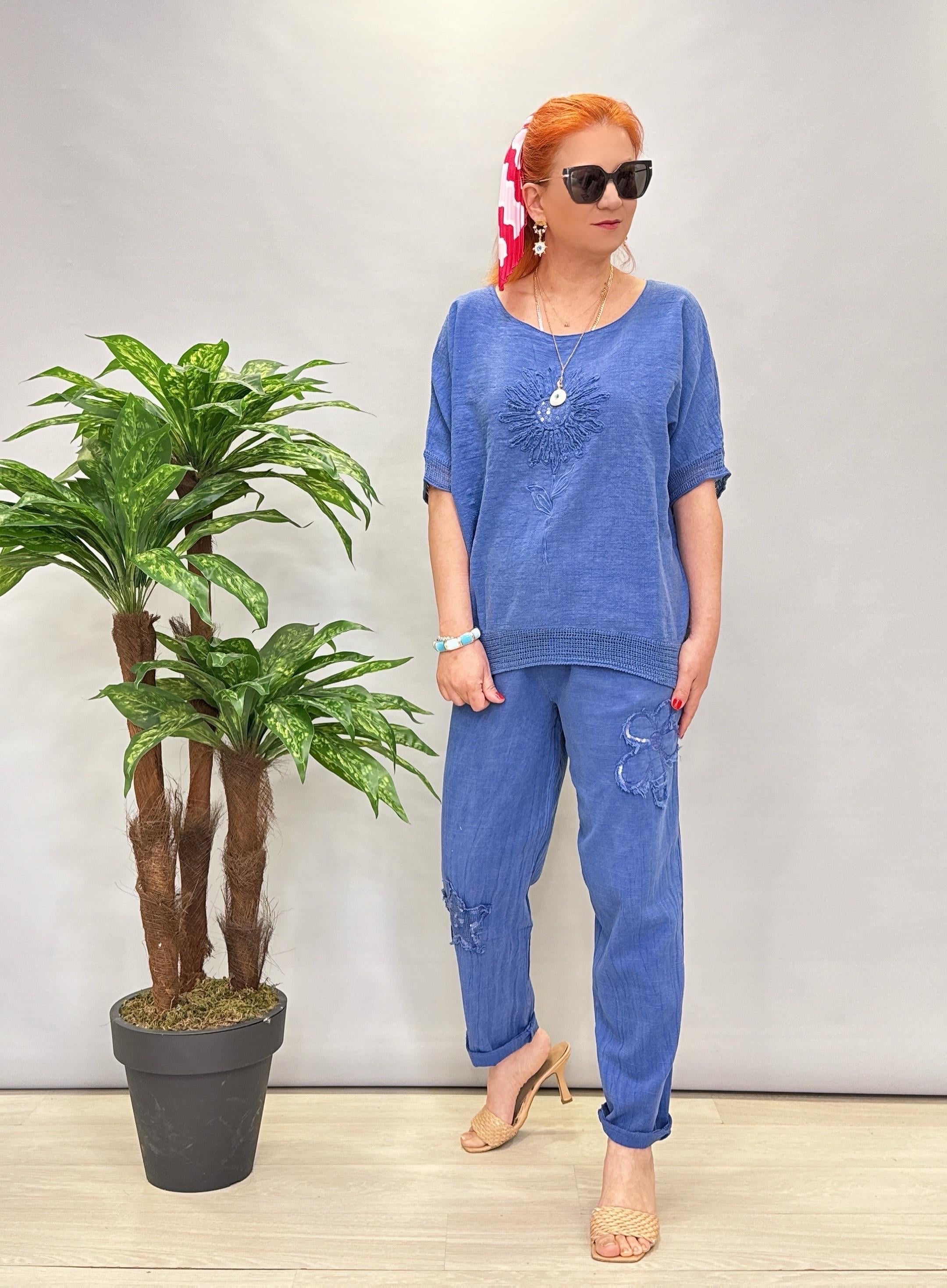 PMK MNS 4045 PAYET DETAY PAMUKLU PANTOLON 46 BEDENE KADAR UYUMLUDUR SAKS MAVİ