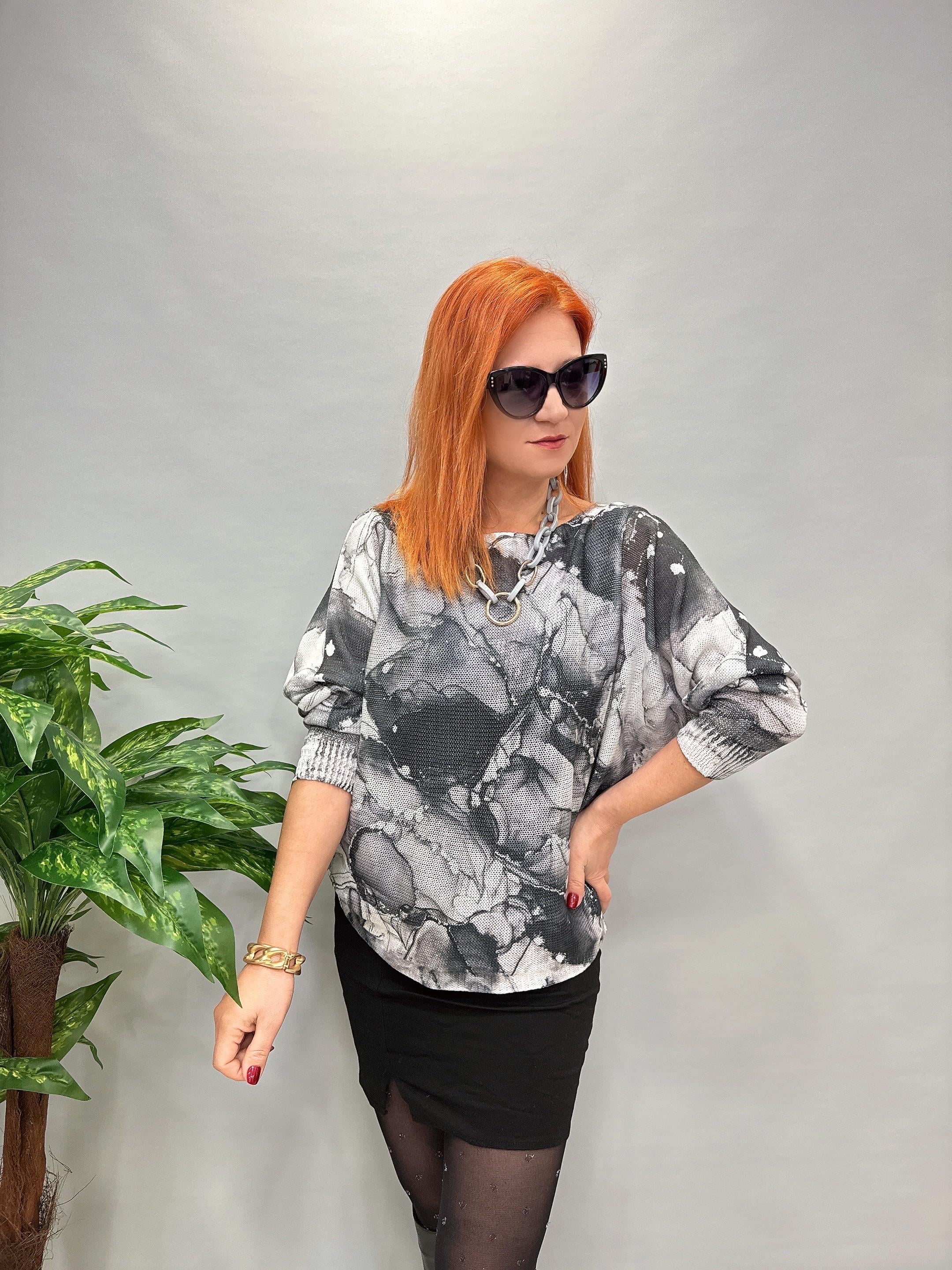 MNS 4575 İTALYAN MERSERİZE BLUZ GRİ