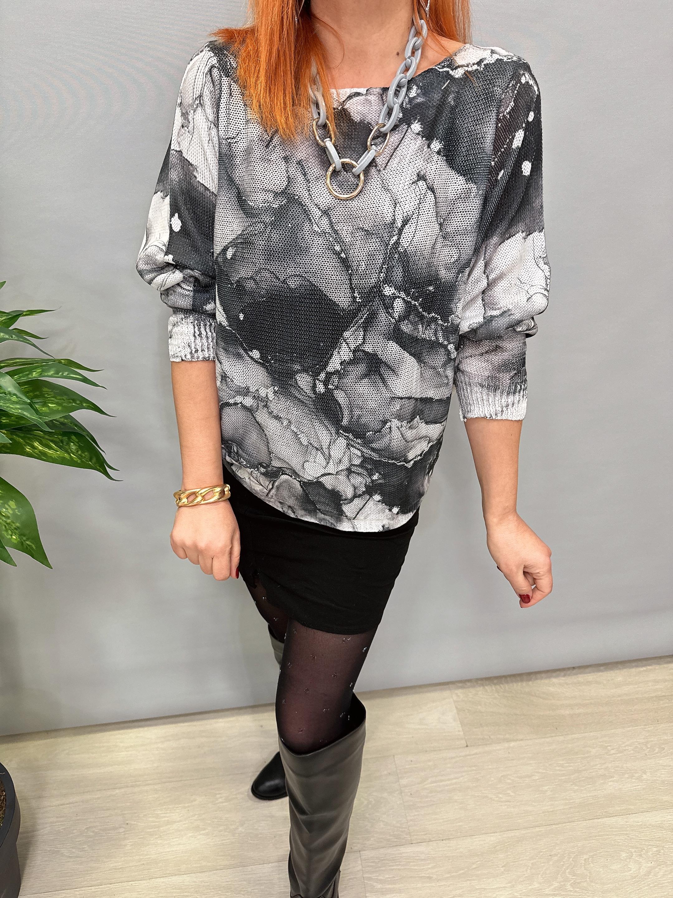 MNS 4575 İTALYAN MERSERİZE BLUZ GRİ