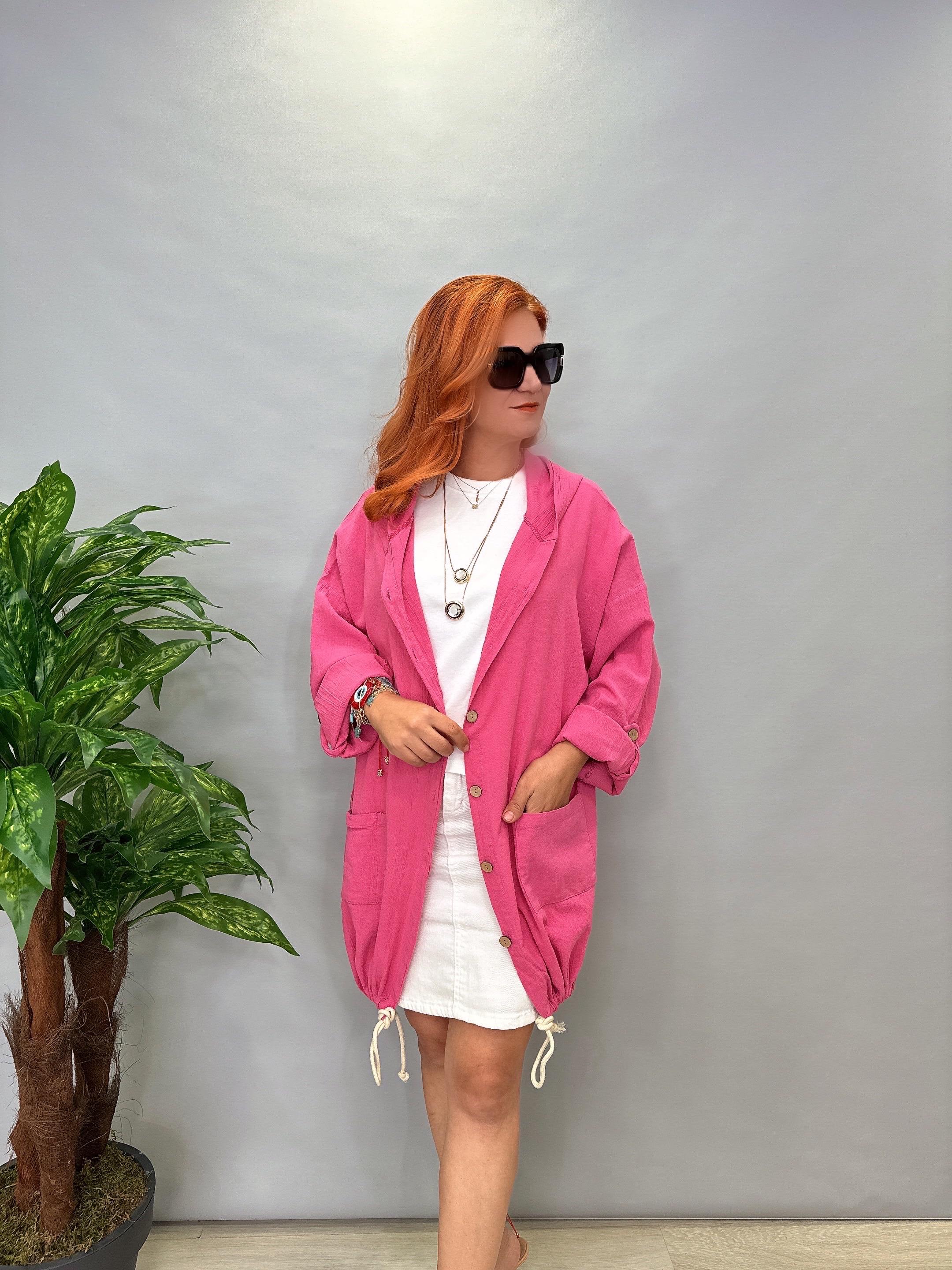 MNS  6060  YILDIZ DETAY PAMUKLU CEKET PEMBE  HER BEDENE UYUMLUDUR 