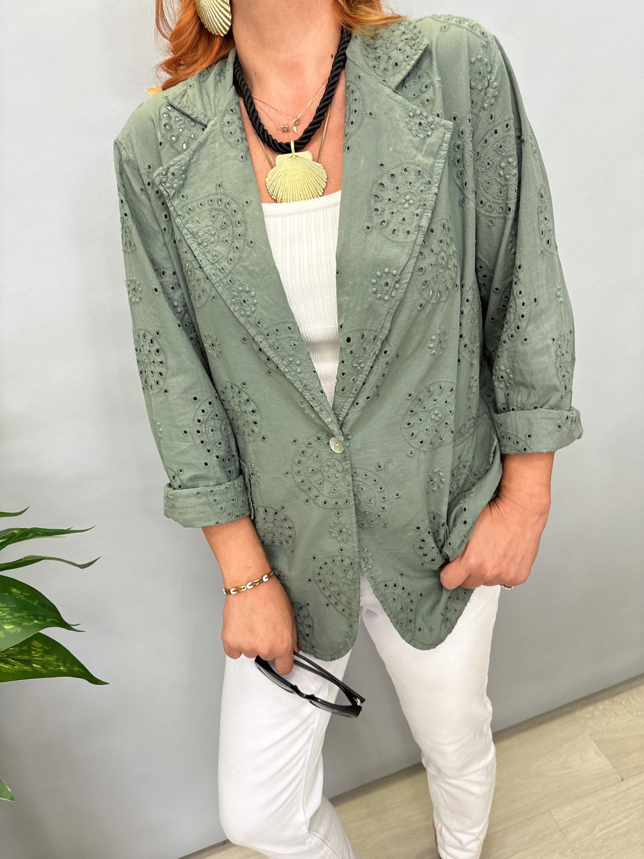 MNS 0015 İTALYAN FİSTO BLAZER ASTARSIZ 42 BEDENE KADAR UYGUN YEŞİL