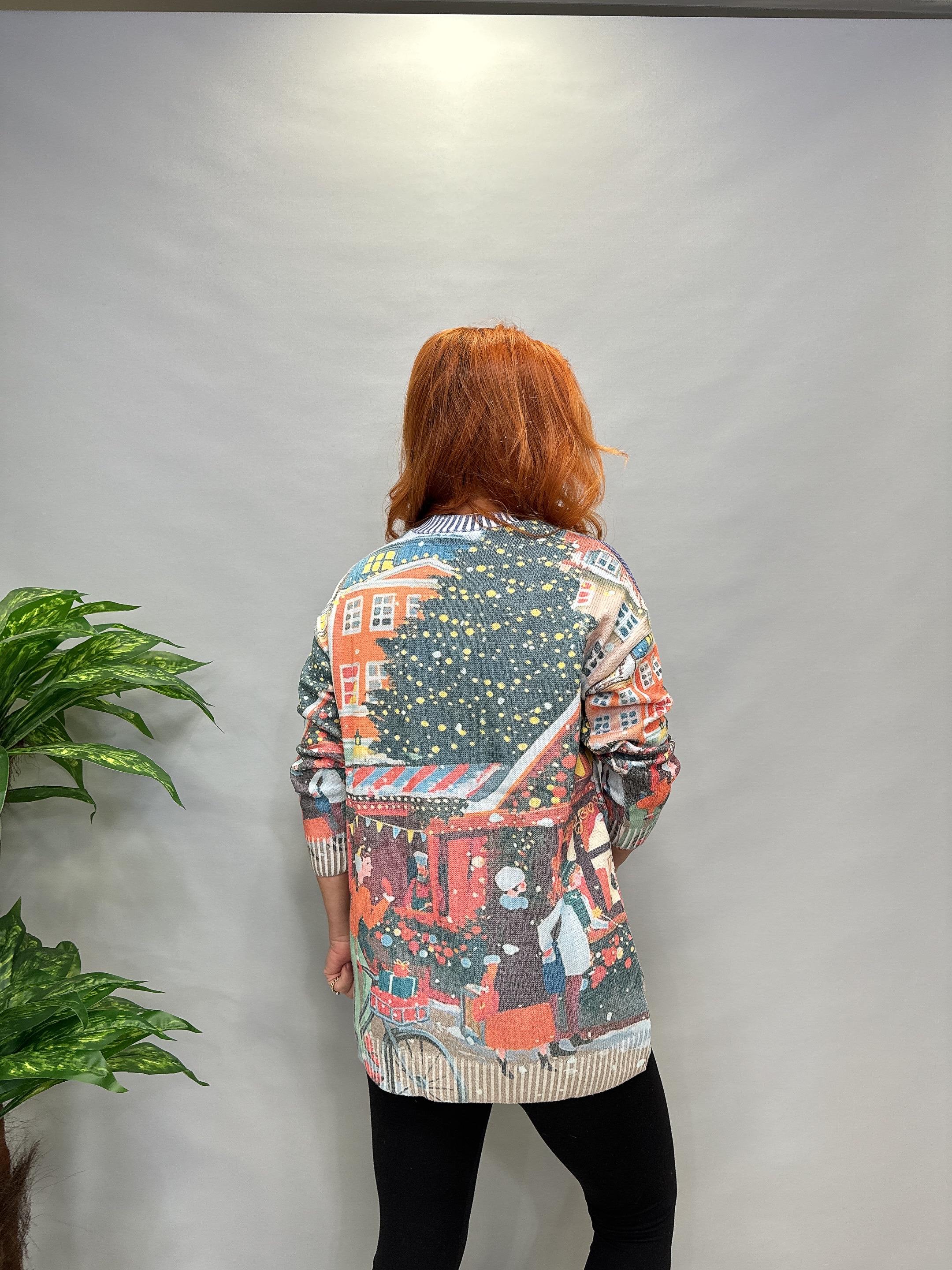 MSN 5067 DİJİTAL BASKI TRİKO BLUZ  YENİ YIL  44 BEDENE KADAR UYUMLUDUR 