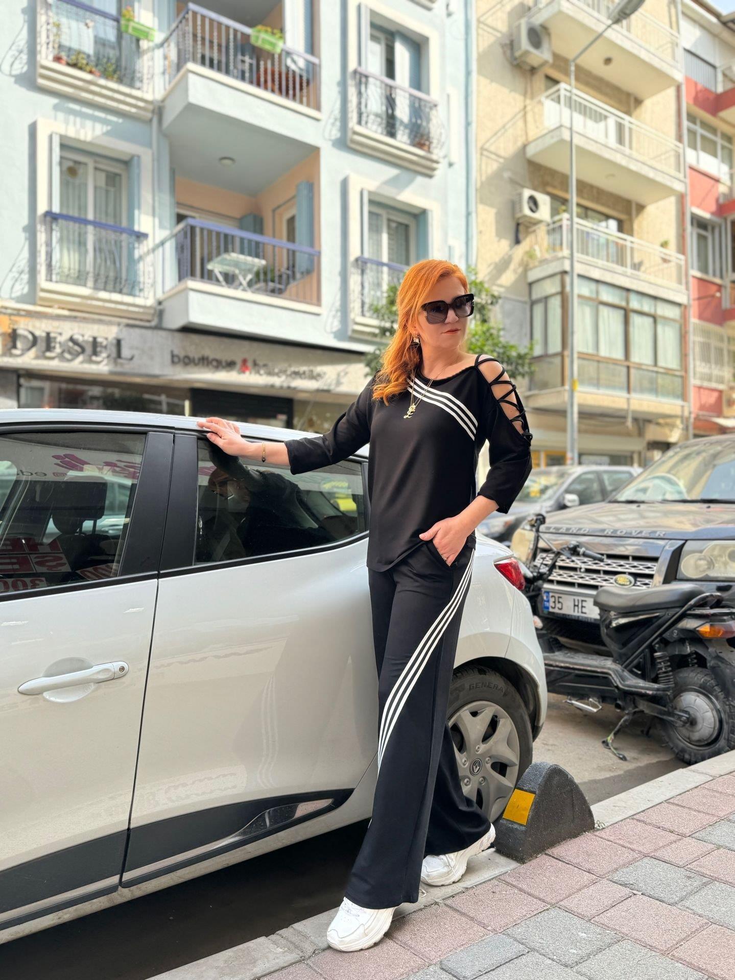 ŞL2009 OMUZ  DETAY İNCE 2 İPLİK  TAKIM  SİYAH boyum 1.64