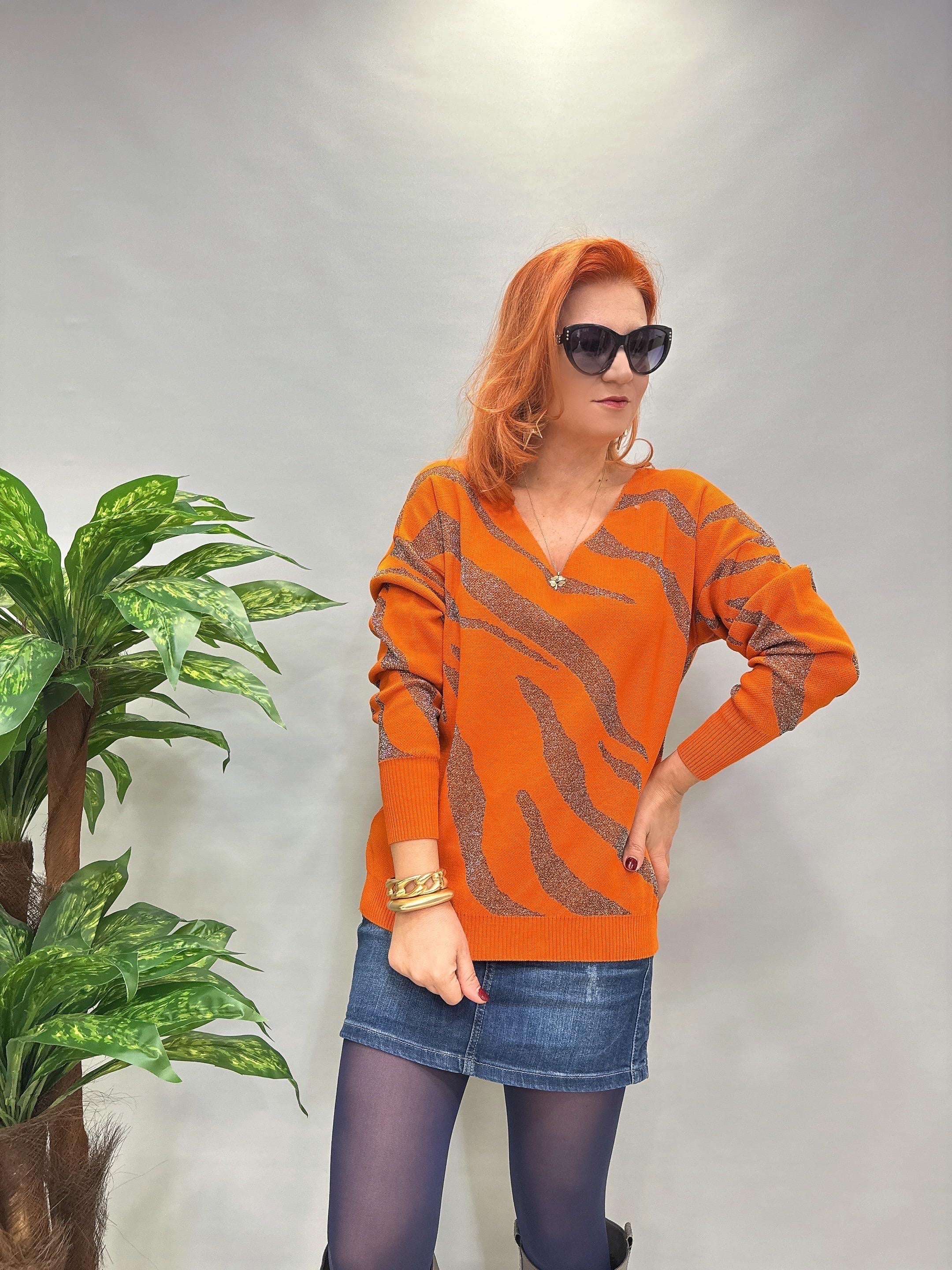 YNY MNS 21084 LİKRALI SİM DETAYLI TRİKO TURUNCU