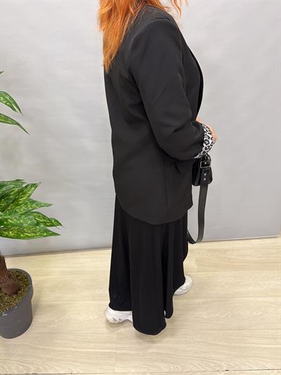  146 İÇİ LEOPAR DESENLİ BLAZER CEKET SİYAH