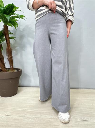  2026 Full Likralı Palazzo Pantolon Gri