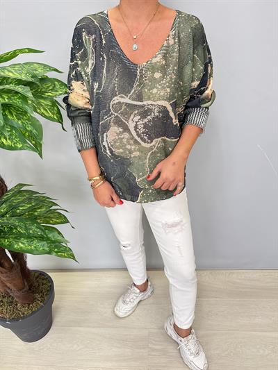  3285 Italyan V Yaka Merserize Bluz