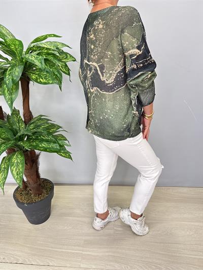  3285 Italyan V Yaka Merserize Bluz