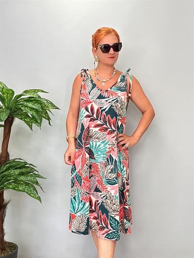  1 BEDEN KÜÇÜK ALINIZ 2464 Salaş Likralı Viskon Penye Elbise 