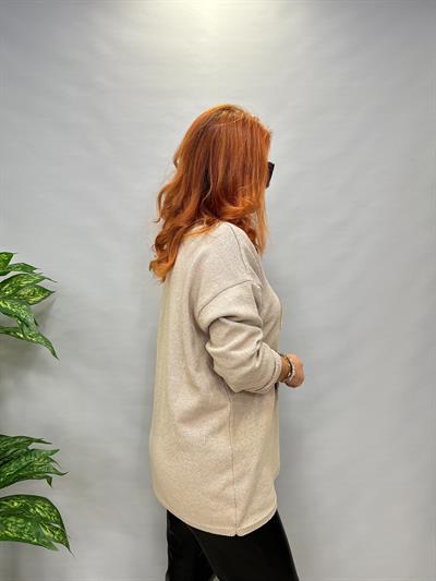 0016 V YAKA LEOPAR DETAY TRİKO TAŞ