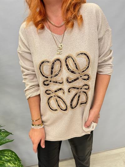 0016 V YAKA LEOPAR DETAY TRİKO TAŞ