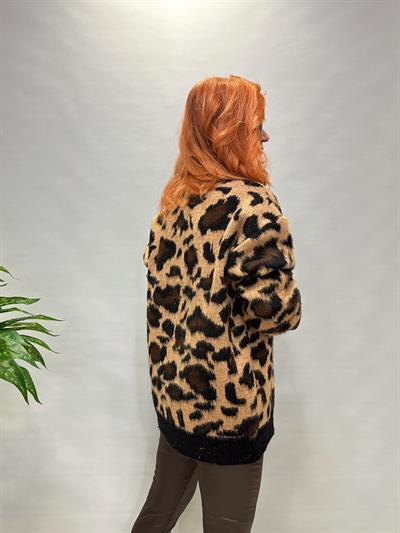 0045 LEOPAR DETAY TRİKO CEKET