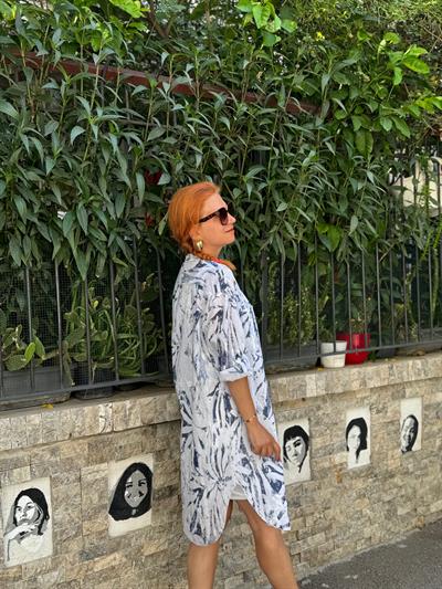 016718 PREMIUM İTHAL PAMUKLU GÖMLEK YAPRAK DESEN BEYAZ 46 BEDENE KADAR UYUMLUDUR