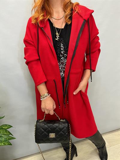 02635 MNS İTALYAN KAŞE KABAN KIRMIZI