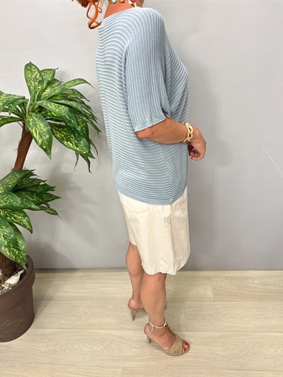 0508 Italyan Merserize Bluz Mavi Tonu
