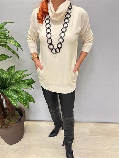 0710 Degaje Yaka Triko Krem 