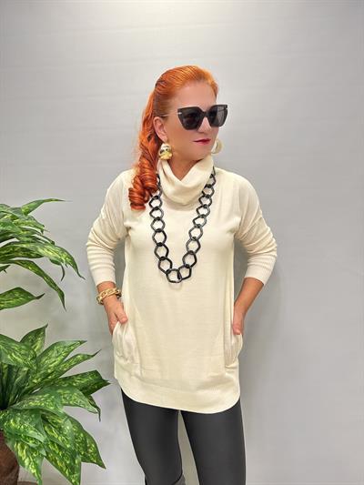 0710 Degaje Yaka Triko Krem 